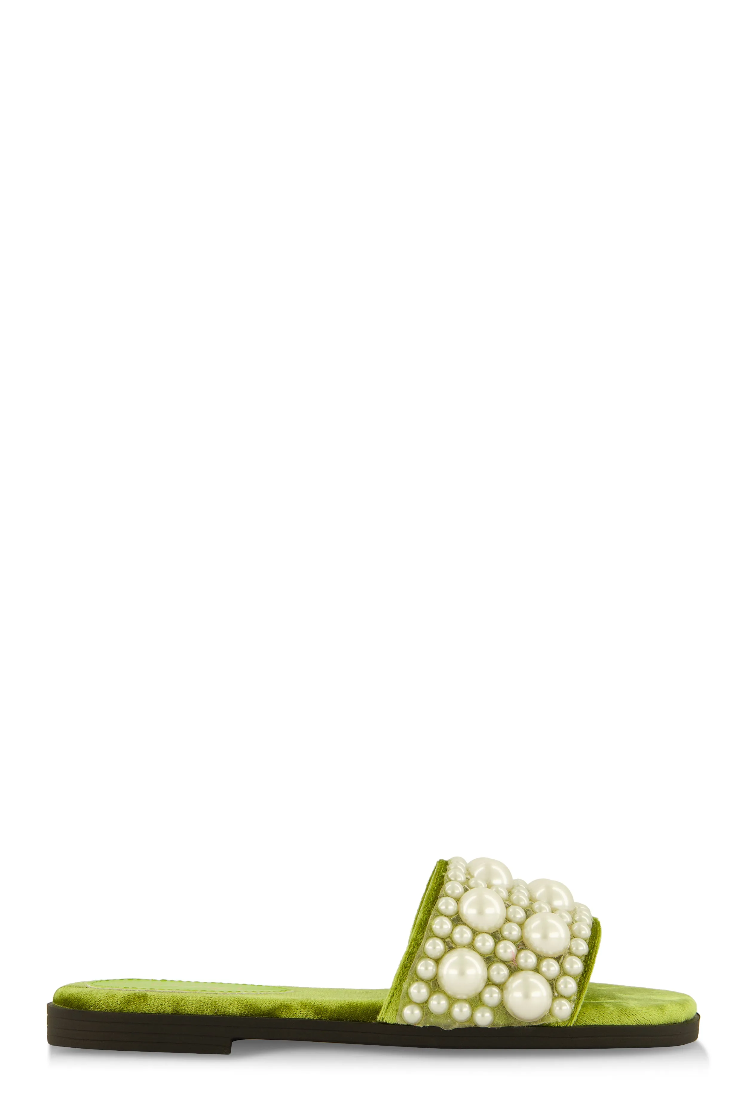 Velvet Faux Pearl Band Slide Sandals sold by Rainbow product image thumbnail 2