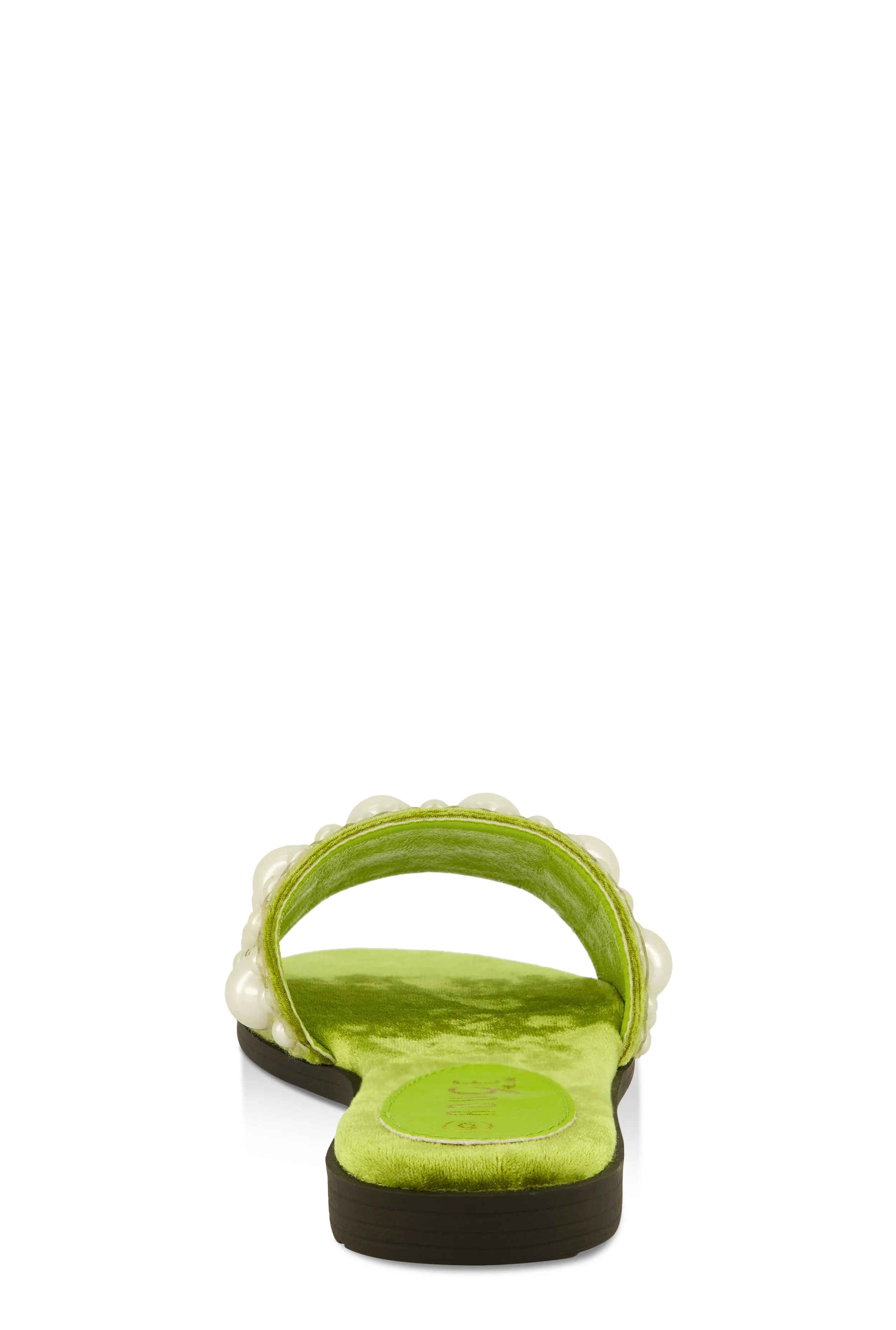 Velvet Faux Pearl Band Slide Sandals sold by Rainbow product image thumbnail 3