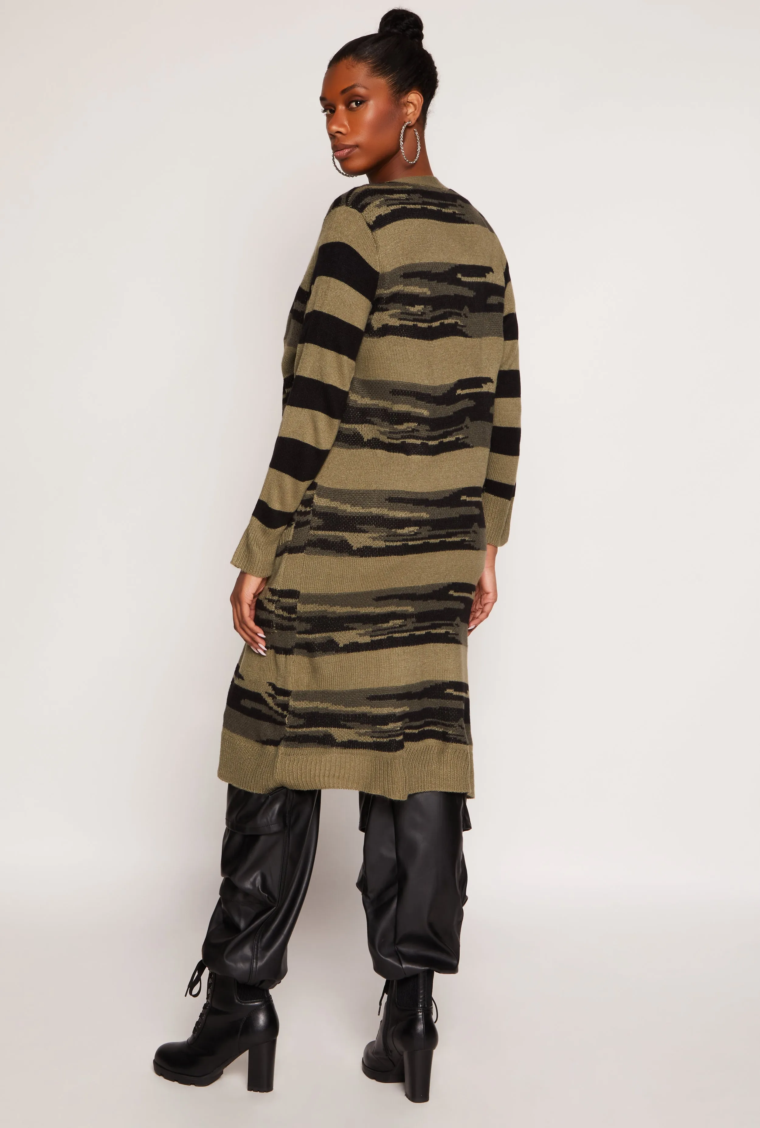 Camo Striped Long Cardigan sold by Rainbow product image thumbnail 3