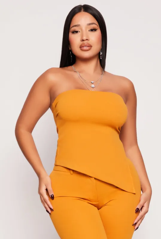 Asymmetrical Side Slit Tube Top sold by Rainbow