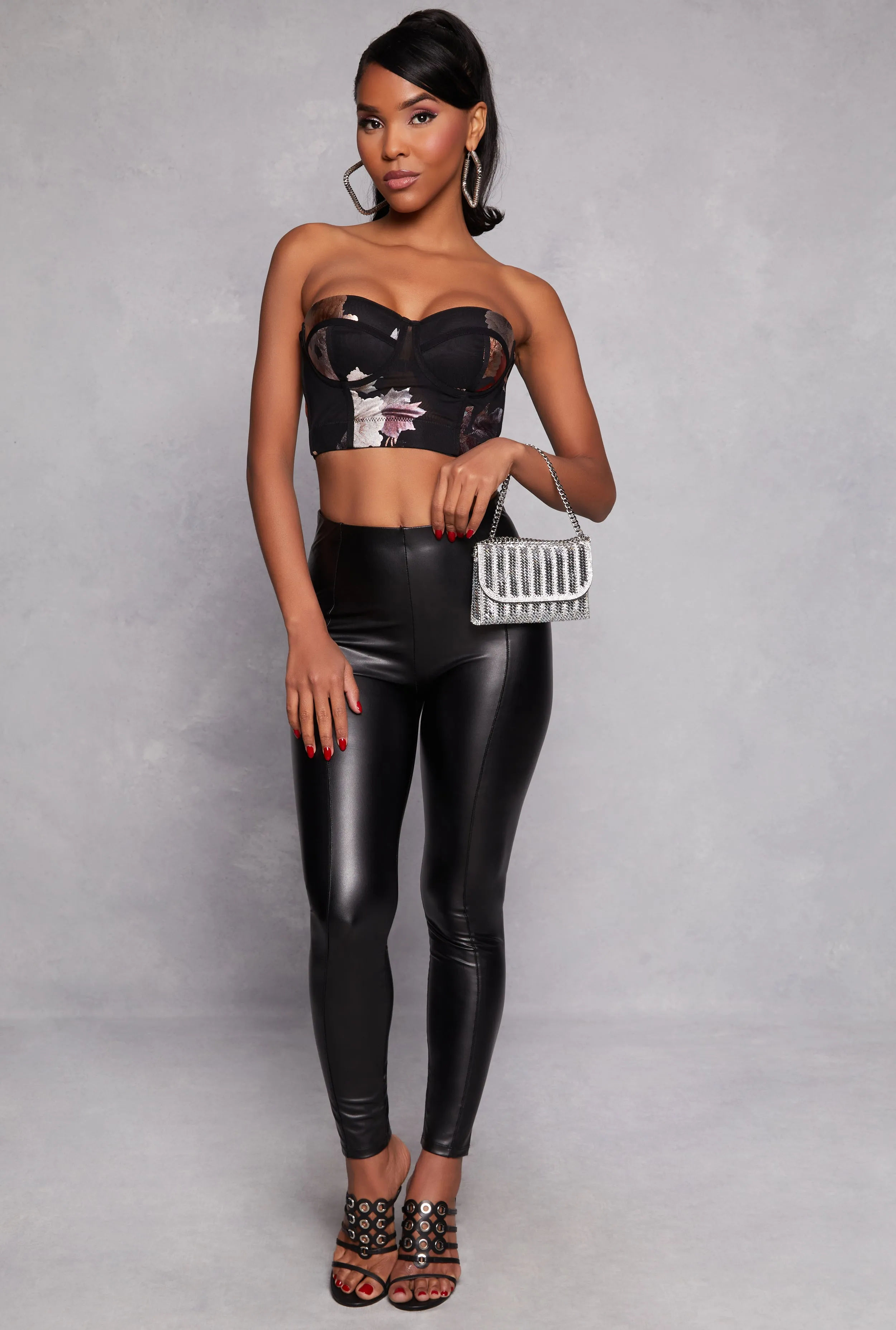 Floral Mesh Cropped Bustier Top sold by Rainbow product image thumbnail 2