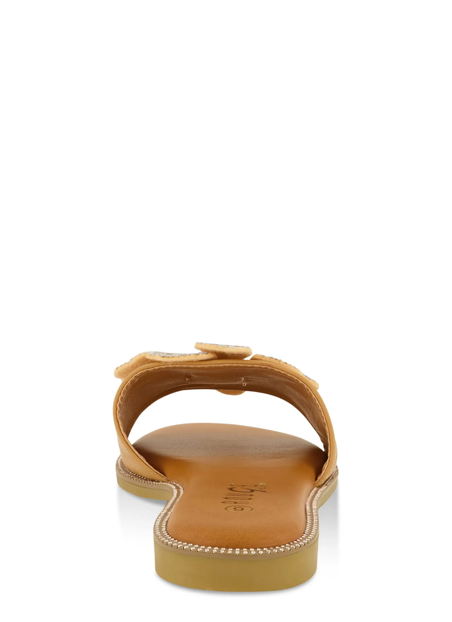 Rhinestone Trim Flower Detail Slide Sandals sold by Rainbow product image thumbnail 3