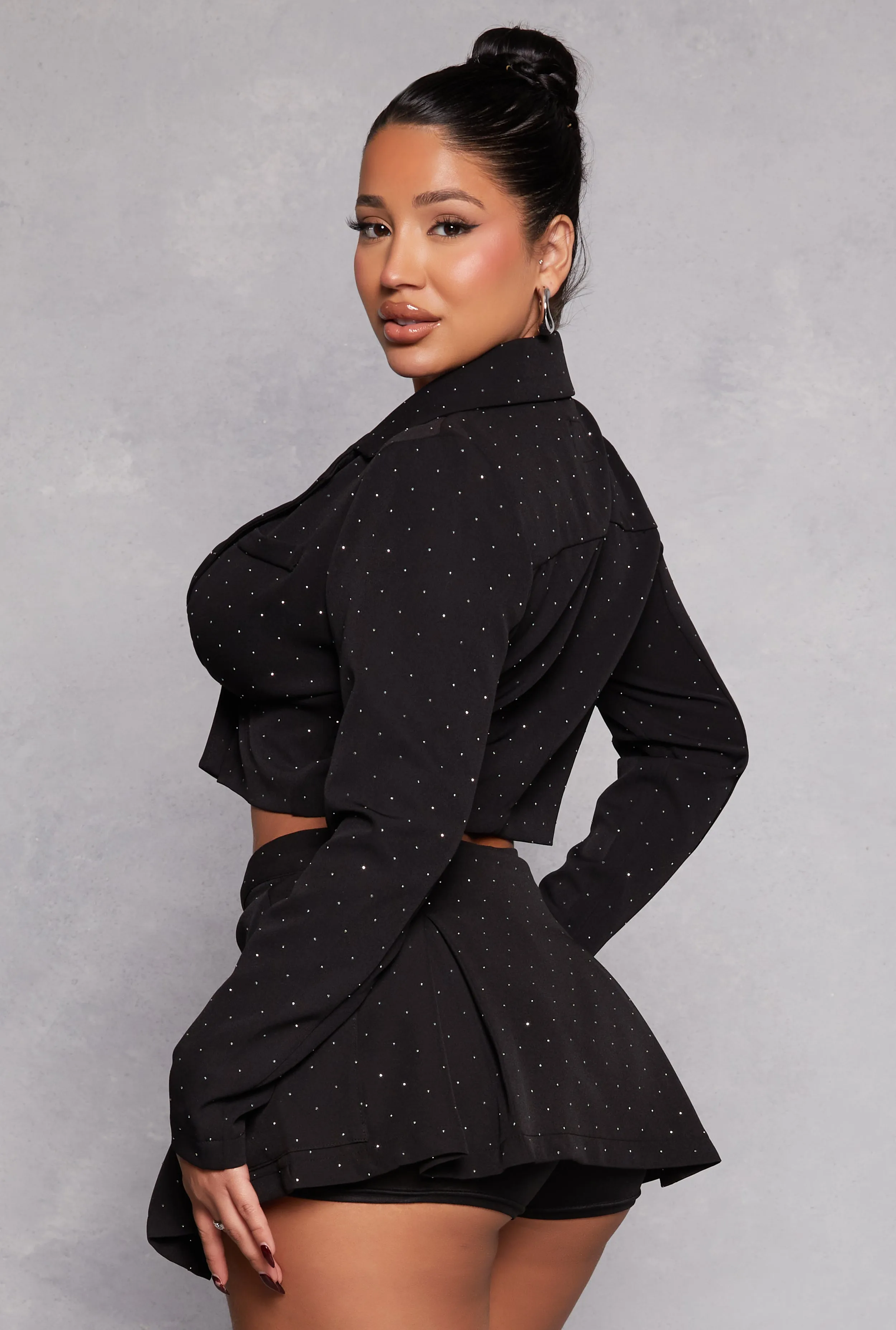 Haute Monde Rhinestone Cropped Blazer sold by Rainbow product image thumbnail 3