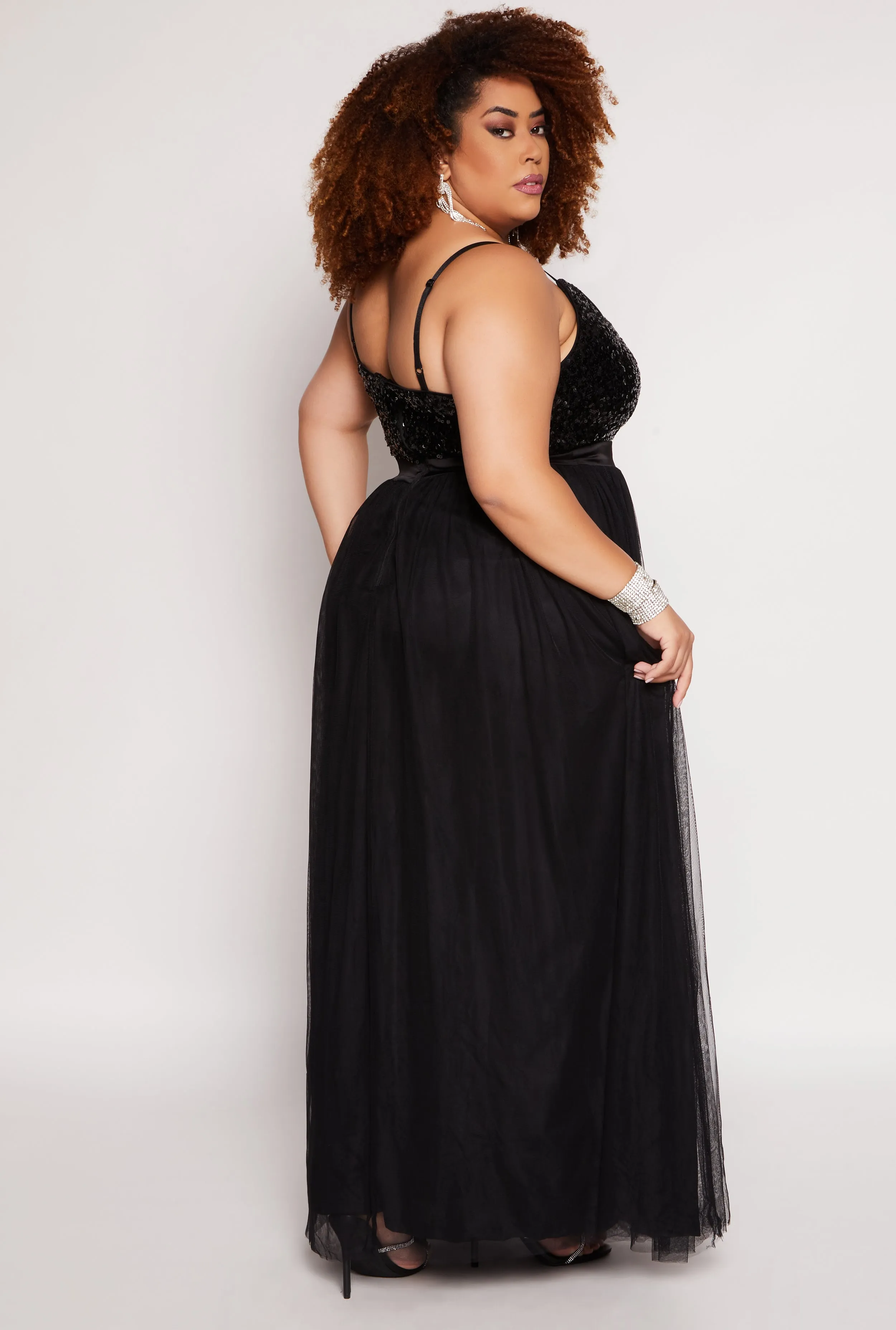 Plus Size Haute Monde Sequin Mesh Maxi Dress sold by Rainbow product image thumbnail 3