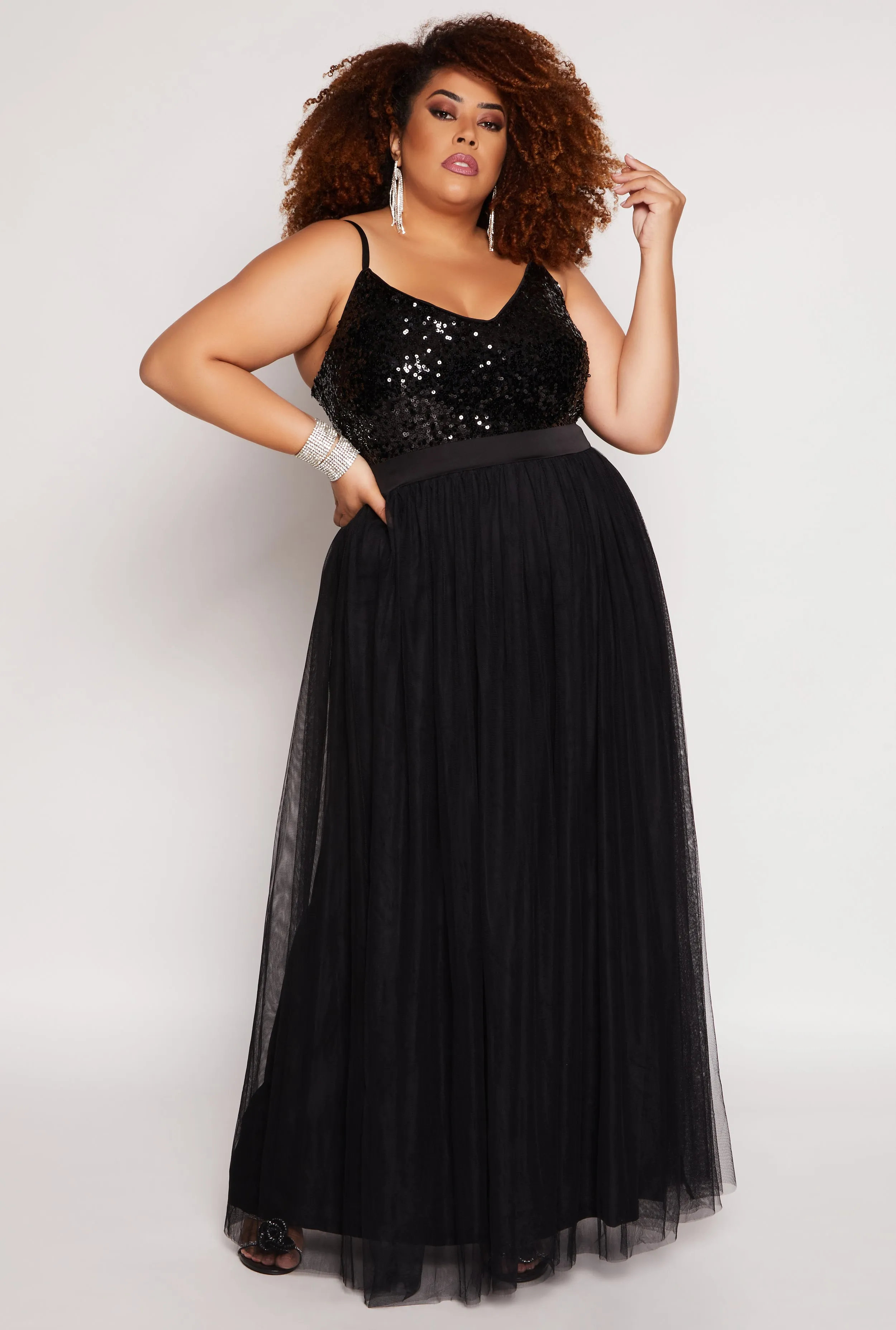 Plus Size Haute Monde Sequin Mesh Maxi Dress sold by Rainbow product image thumbnail 2