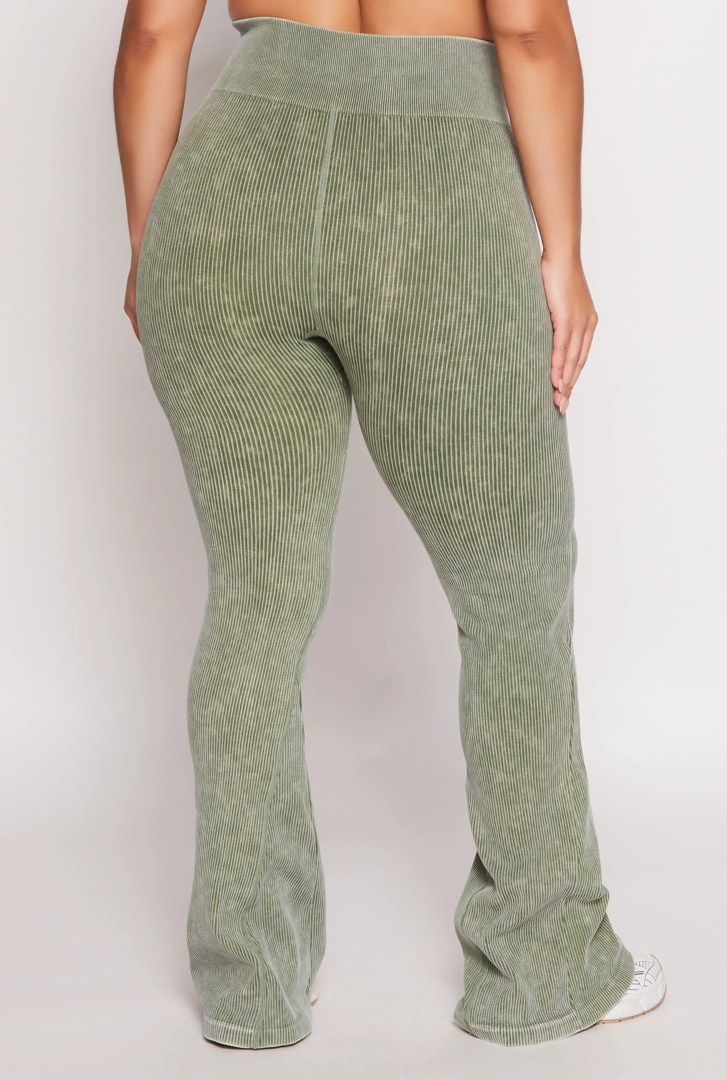 Plus Size Seamless Acid Wash Flared Pants sold by Rainbow product image thumbnail 3