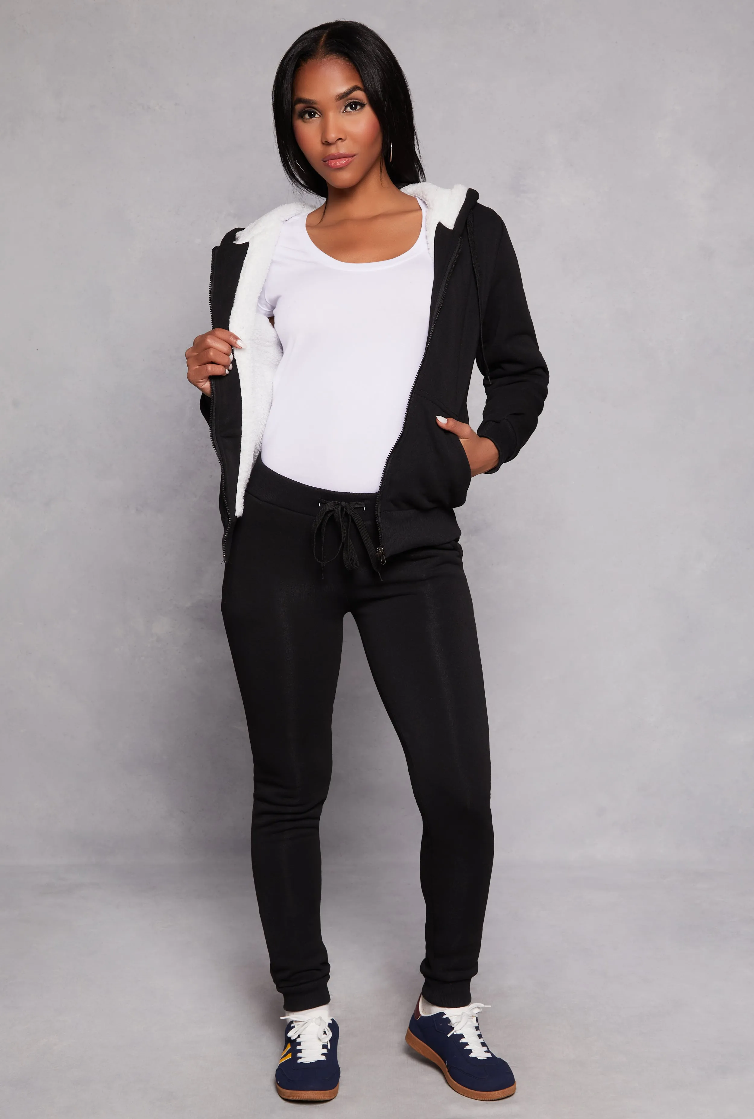 Sherpa Lined Zip Front Hoodie sold by Rainbow product image thumbnail 2