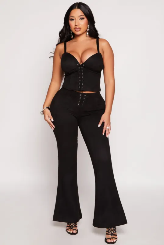Faux Suede Lace Up Dress Pants sold by Rainbow