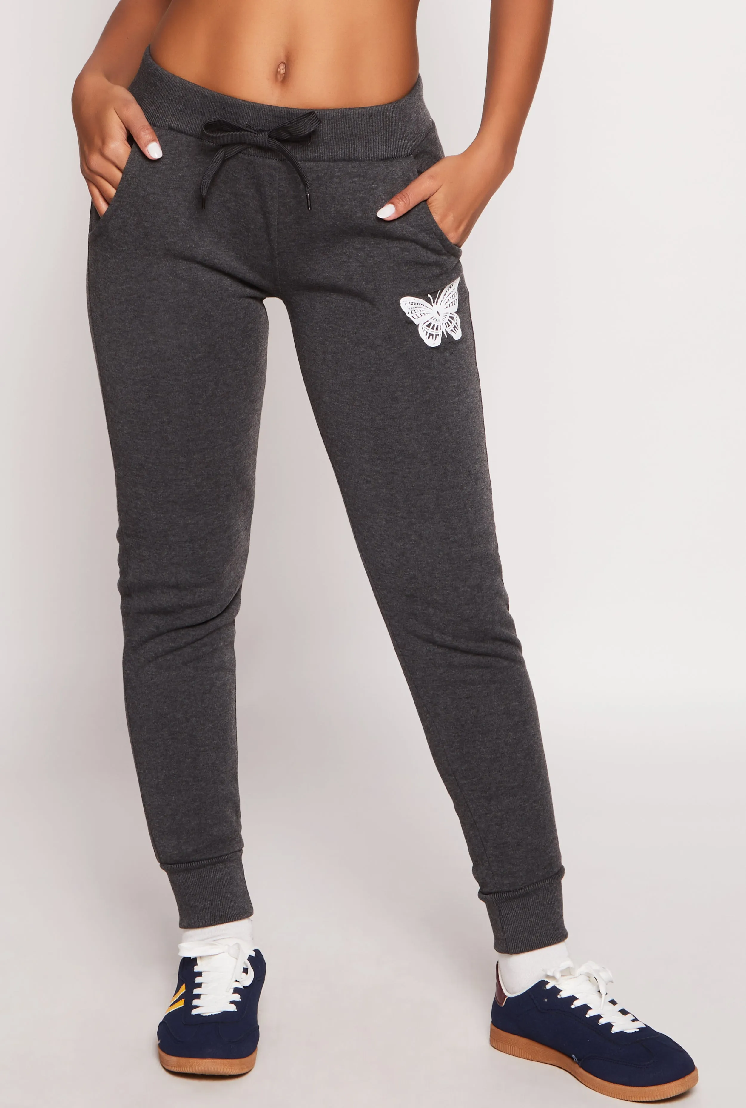 Fleece Butterfly Graphic Drawstring Joggers sold by Rainbow product image thumbnail 2