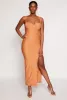Haute Monde Side Slit Bustier Maxi Dress sold by Rainbow