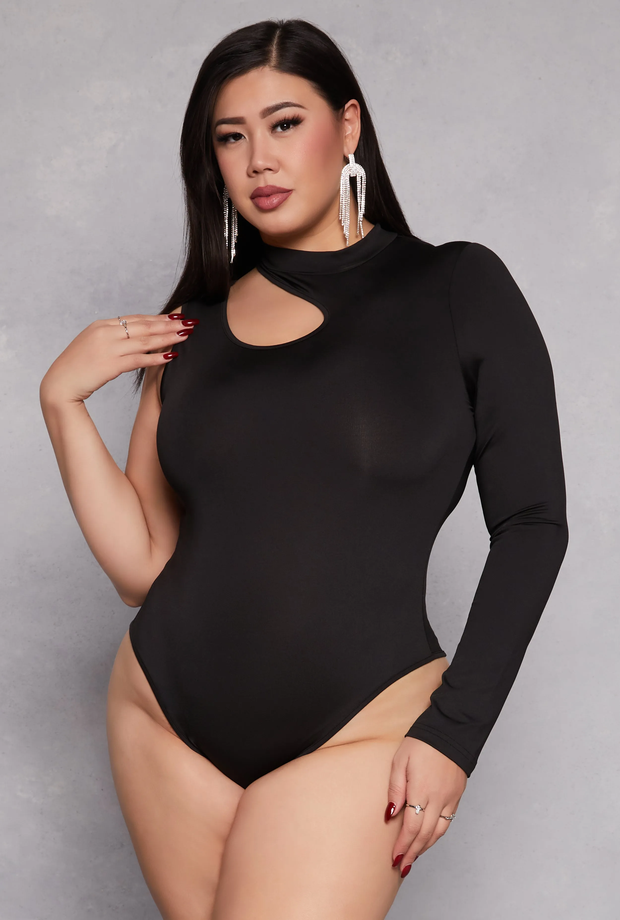 Plus Size Daisy Keyhole Shoulder Bodysuit sold by Rainbow