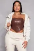 Faux Fur Trim Bomber Jacket sold by Rainbow