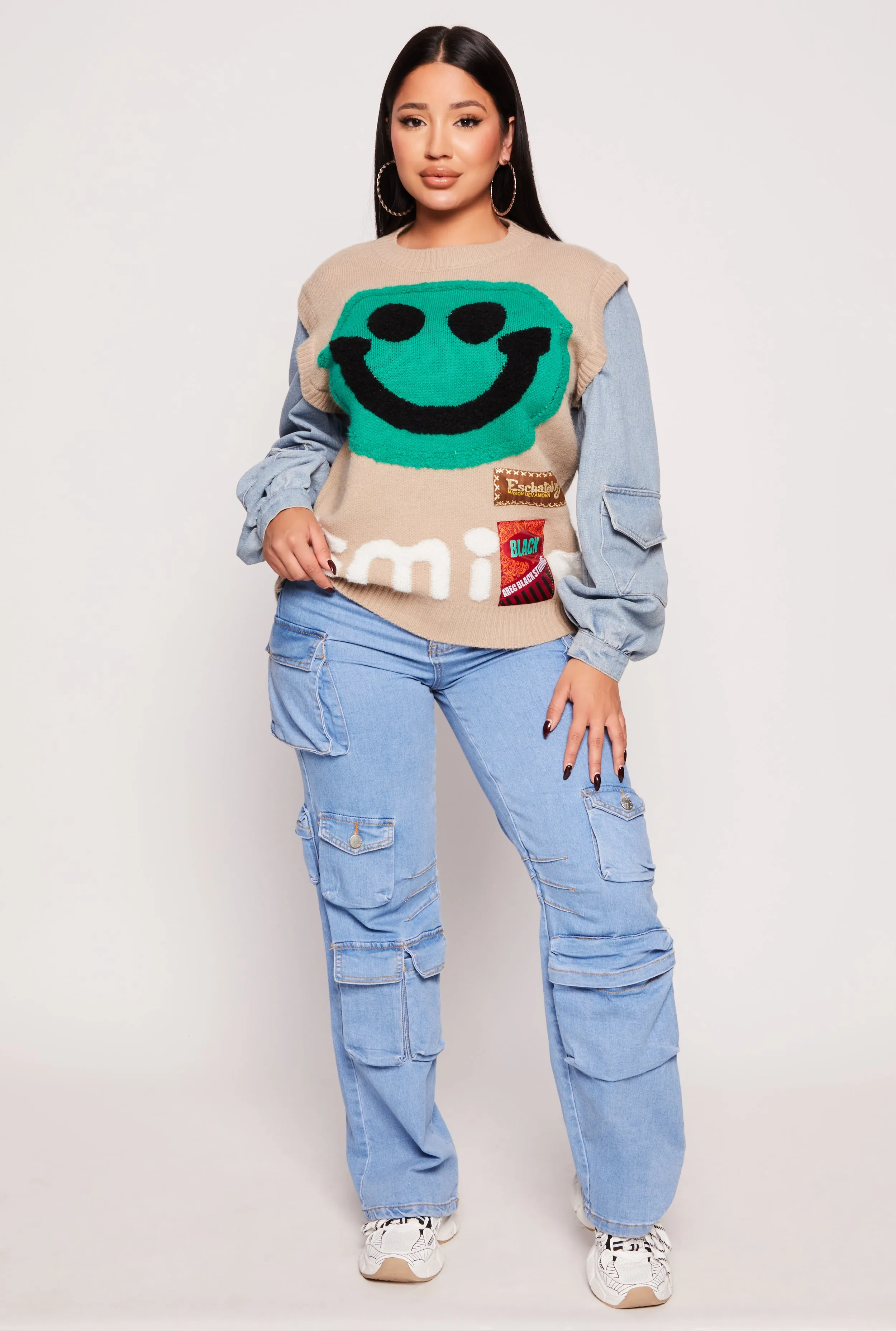 Daisy Chenille Smiley Graphic Sweater sold by Rainbow product image thumbnail 2