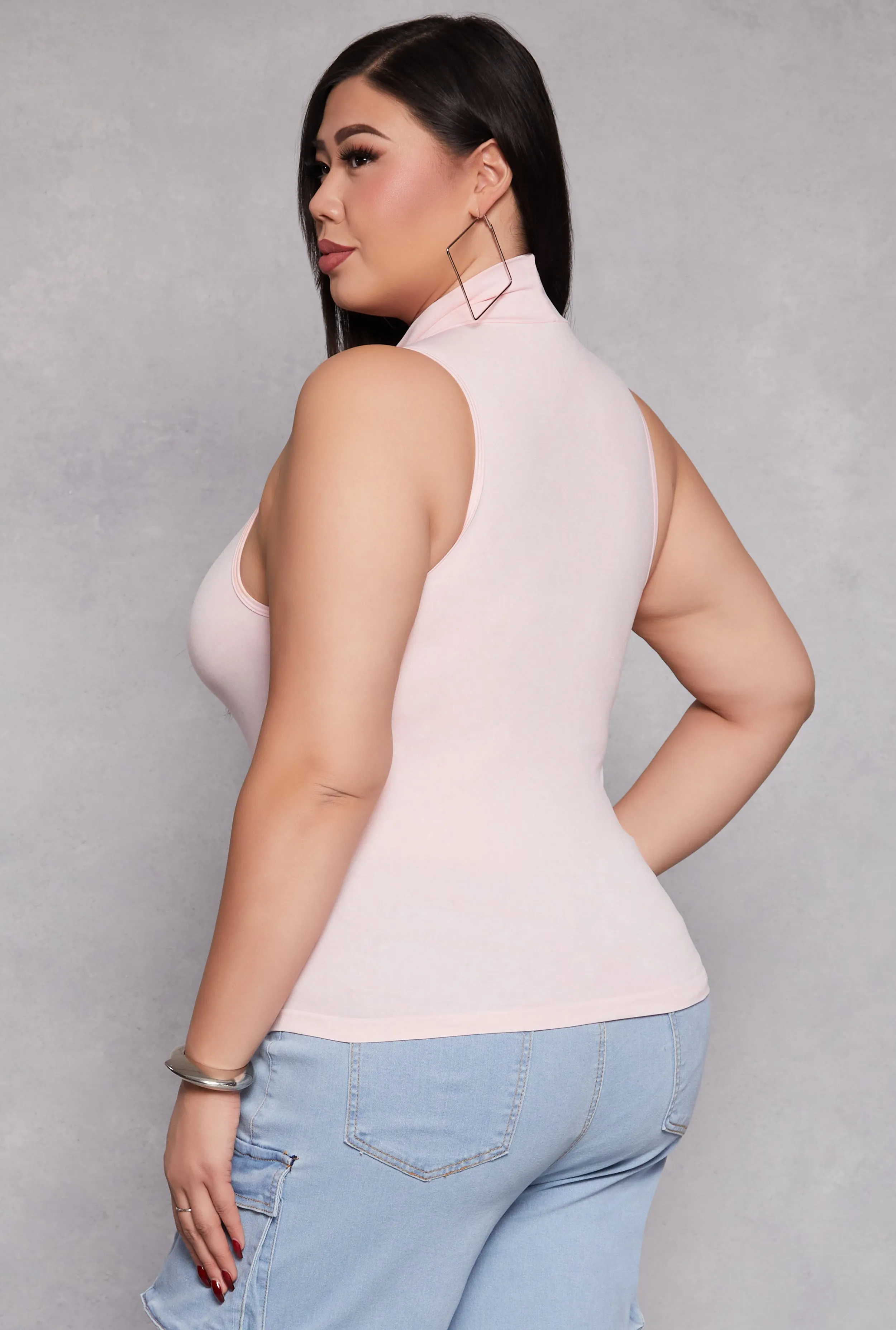 Plus Size Mock Neck Tank Top sold by Rainbow product image thumbnail 3