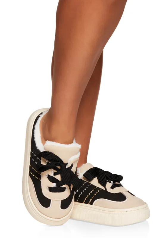 Faux Fur Lined Backless Mule Sneakers sold by Rainbow