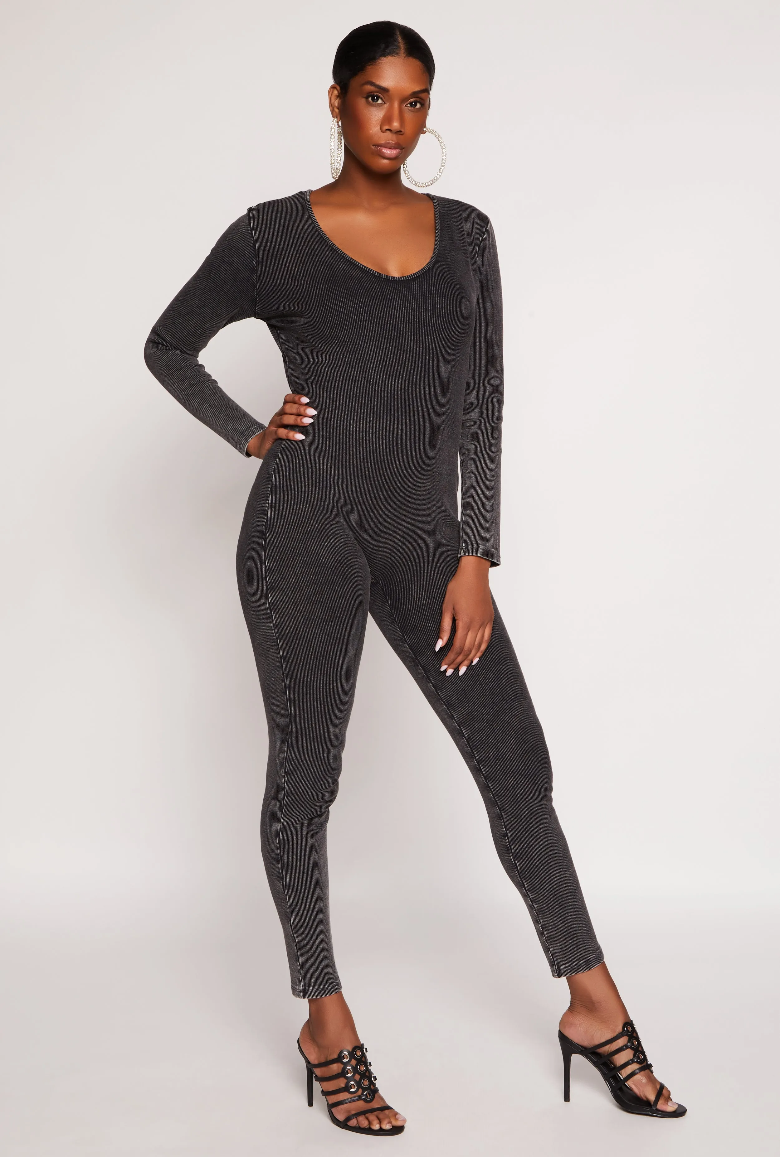 Acid Wash V Neck Catsuit sold by Rainbow product image thumbnail 2