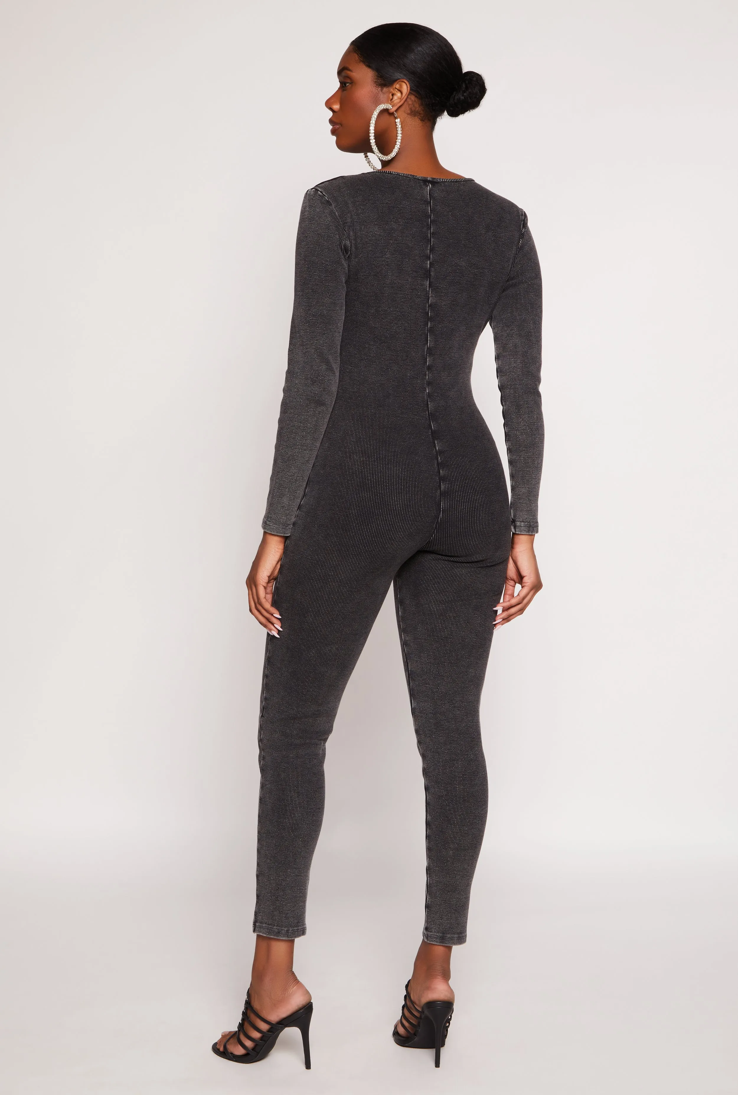 Acid Wash V Neck Catsuit sold by Rainbow product image thumbnail 3