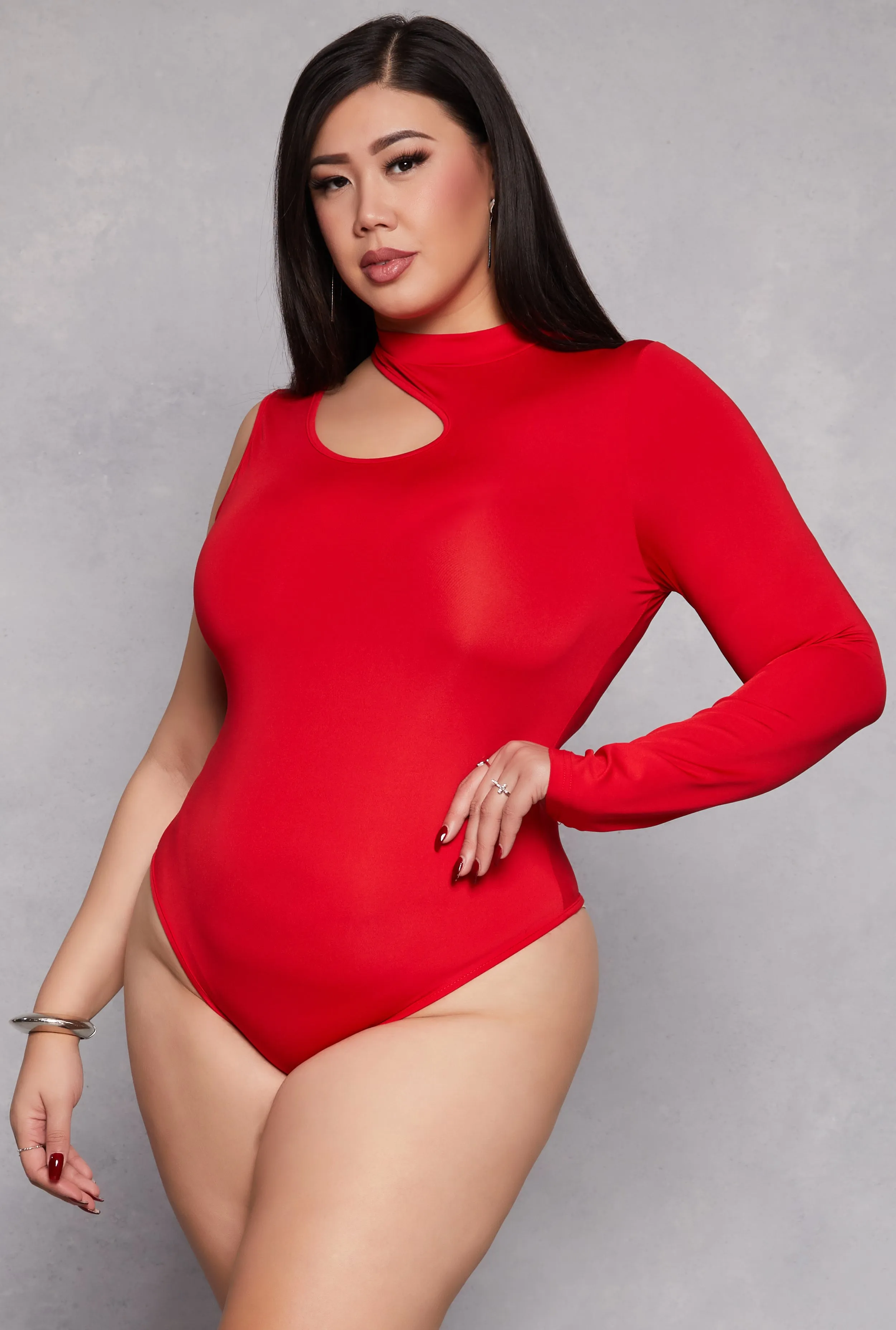 Plus Size Daisy Keyhole Shoulder Bodysuit sold by Rainbow