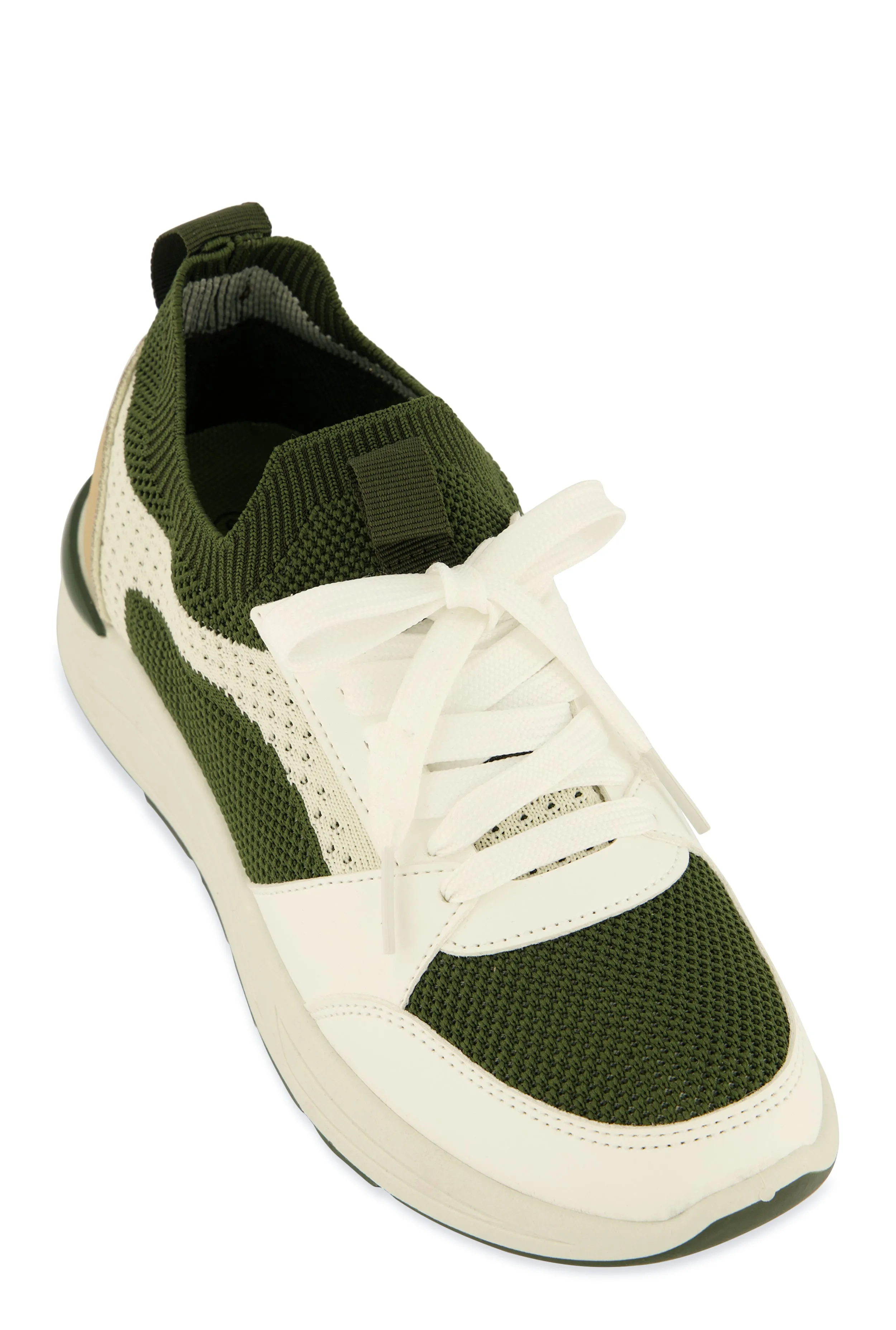 Textured Knit Color Block Lace Up Sneakers sold by Rainbow