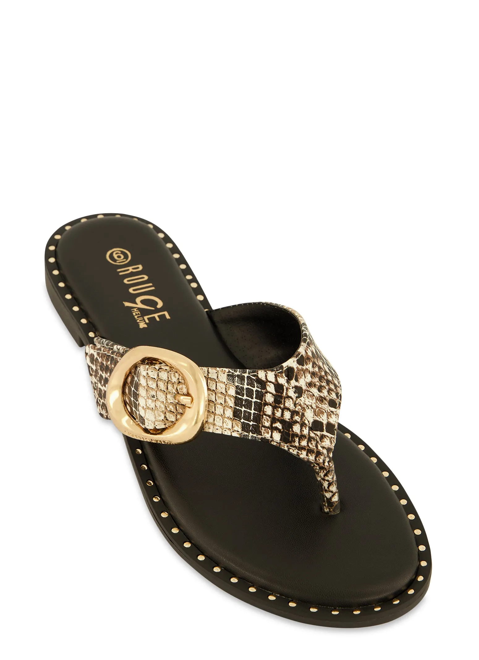 Buckle Detail Thong Slide Sandals sold by Rainbow