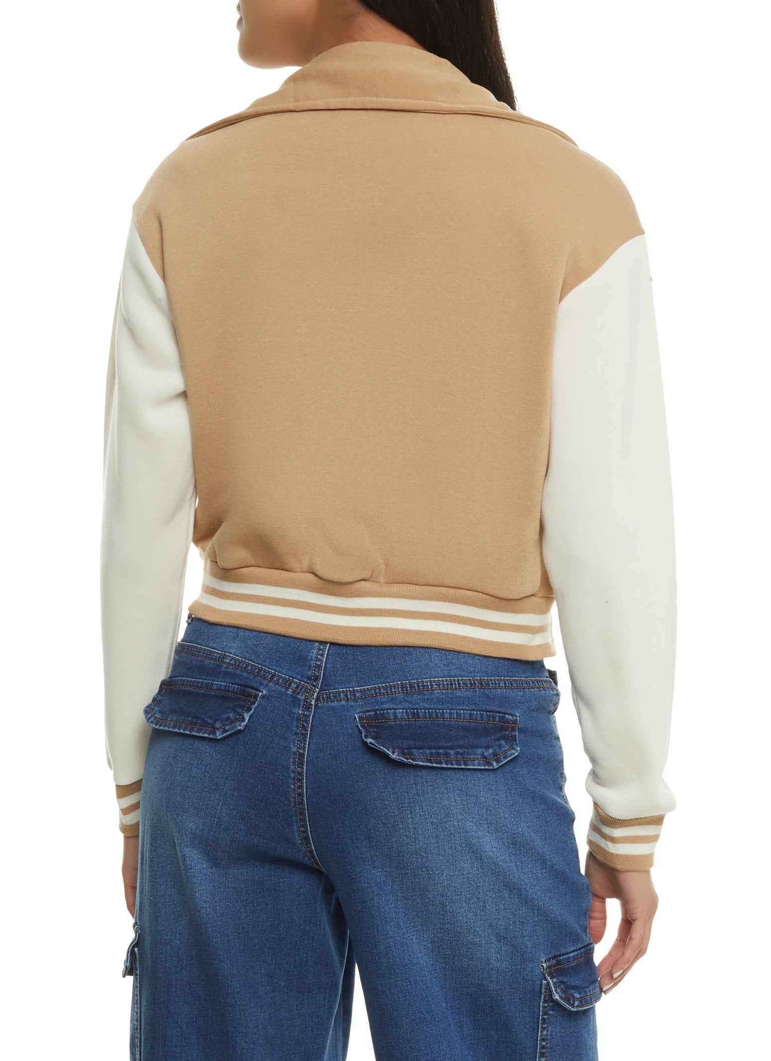 BK Initial Patch Zip Front Varsity Jacket sold by Rainbow product image thumbnail 3