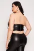 Plus Size Faux Leather Lace Up Corset Top sold by Rainbow