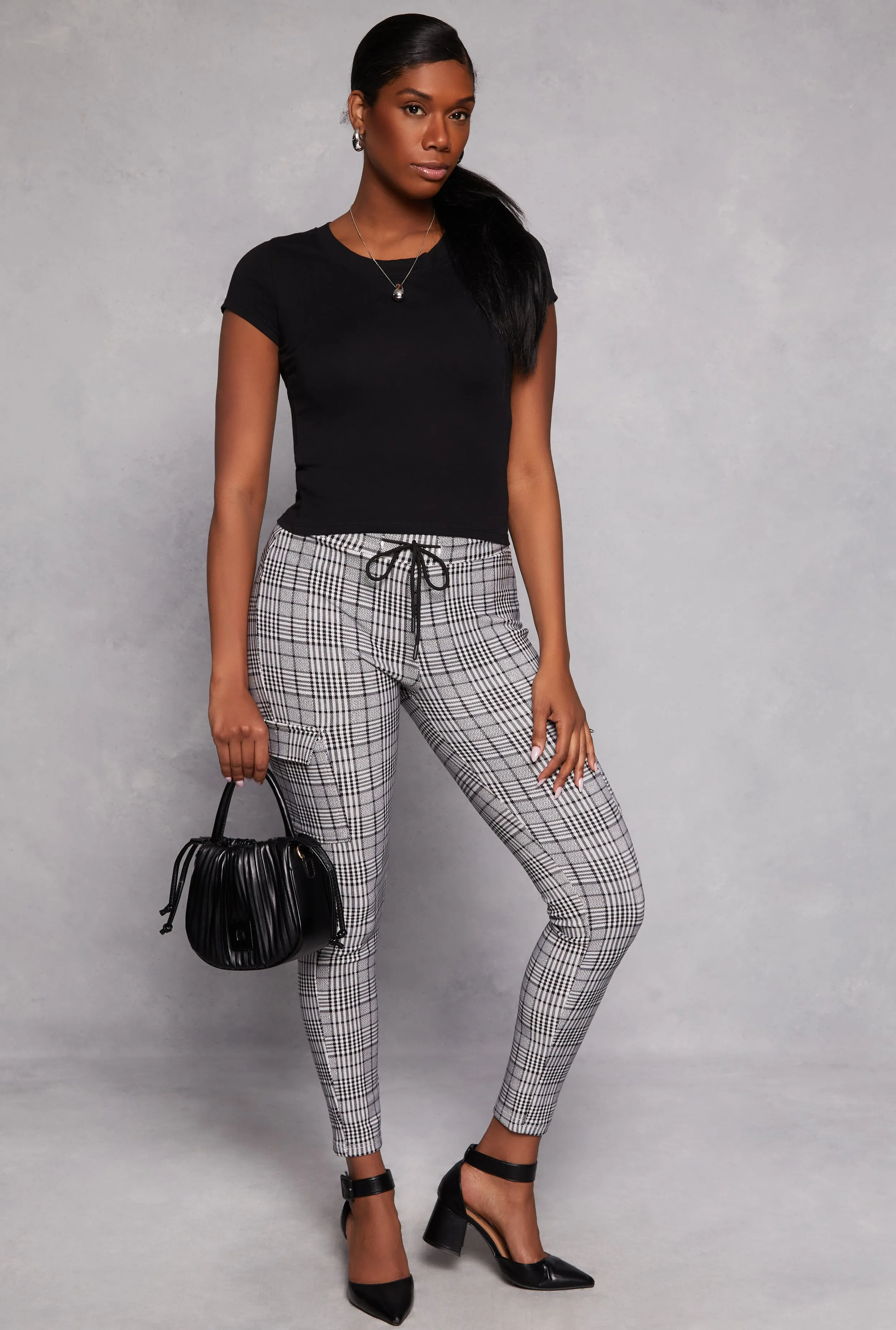 Plaid Cargo Pocket Dress Pants sold by Rainbow