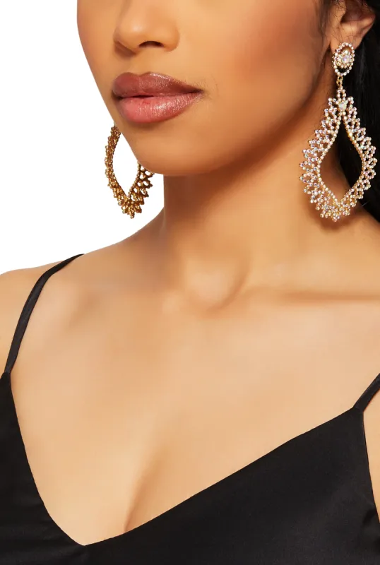 Pave Teardrop Dangle Earrings sold by Rainbow