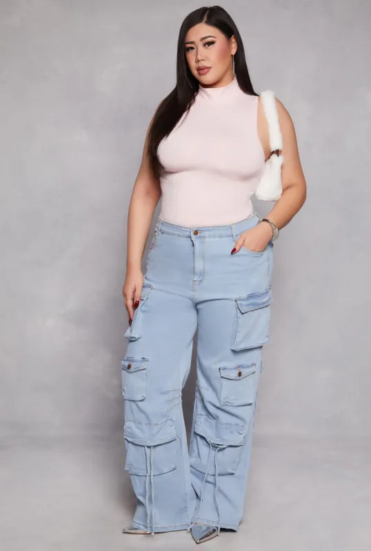 Plus Size Daisy Cargo Wide Leg Jeans sold by Rainbow