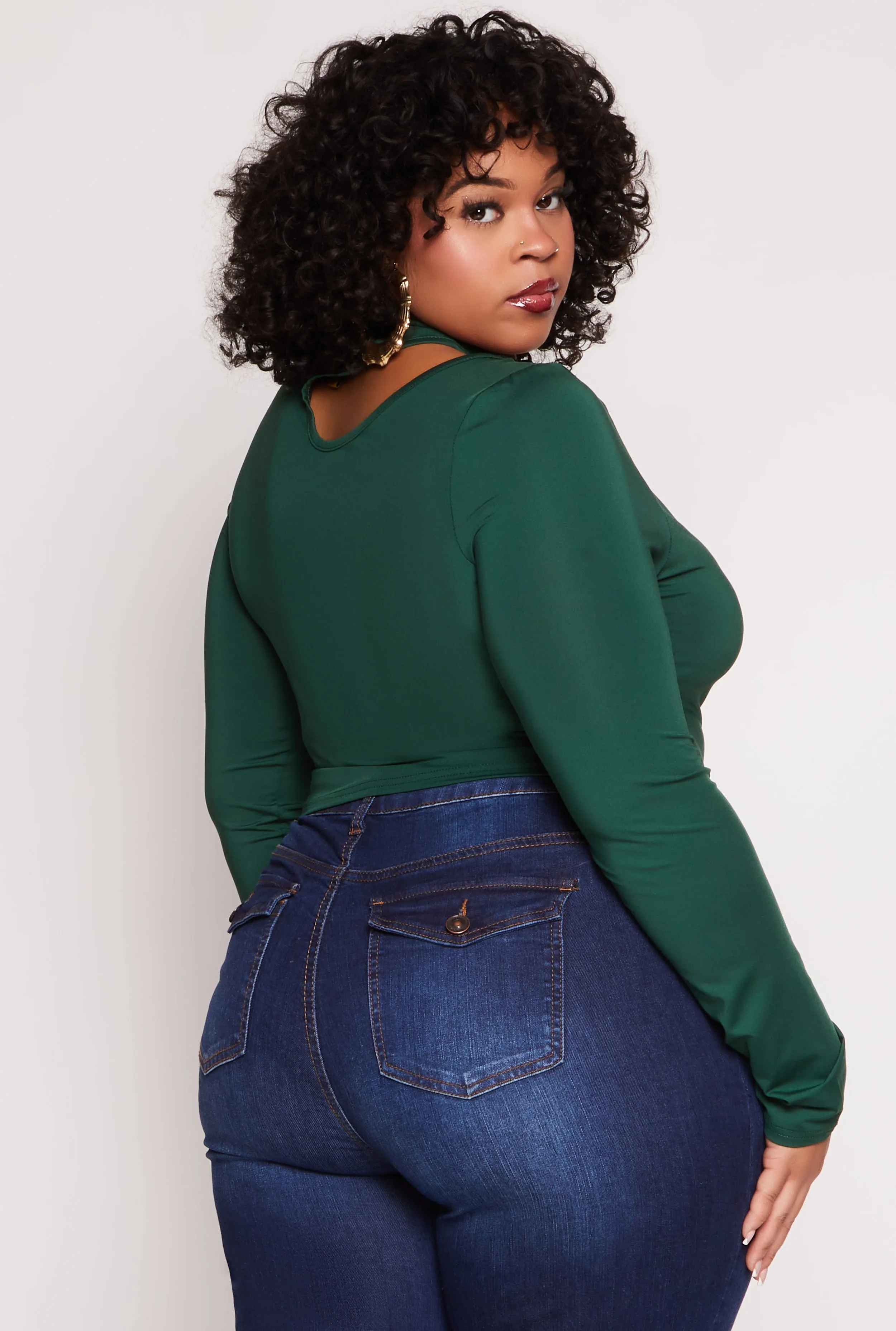 Plus Size Daisy Asymmetrical Cut Out Crop Top sold by Rainbow product image thumbnail 3