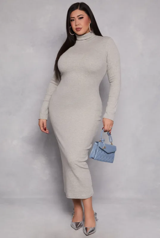 Plus Size Daisy Turtleneck Long Sleeve Dress sold by Rainbow