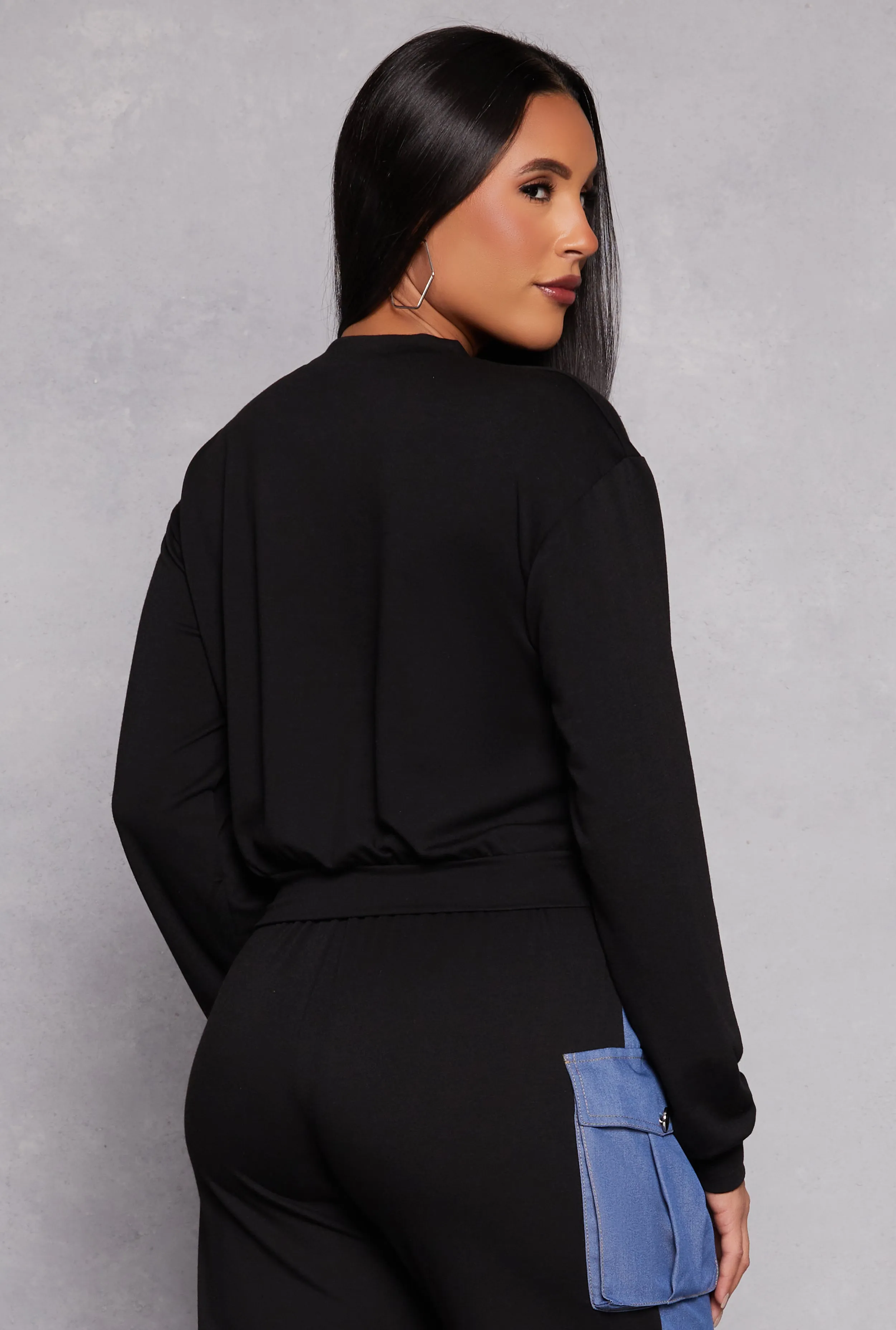 Chambray Color Block Pullover Sweatshirt sold by Rainbow product image thumbnail 3