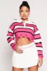 Distressed Striped Cropped Sweater sold by Rainbow