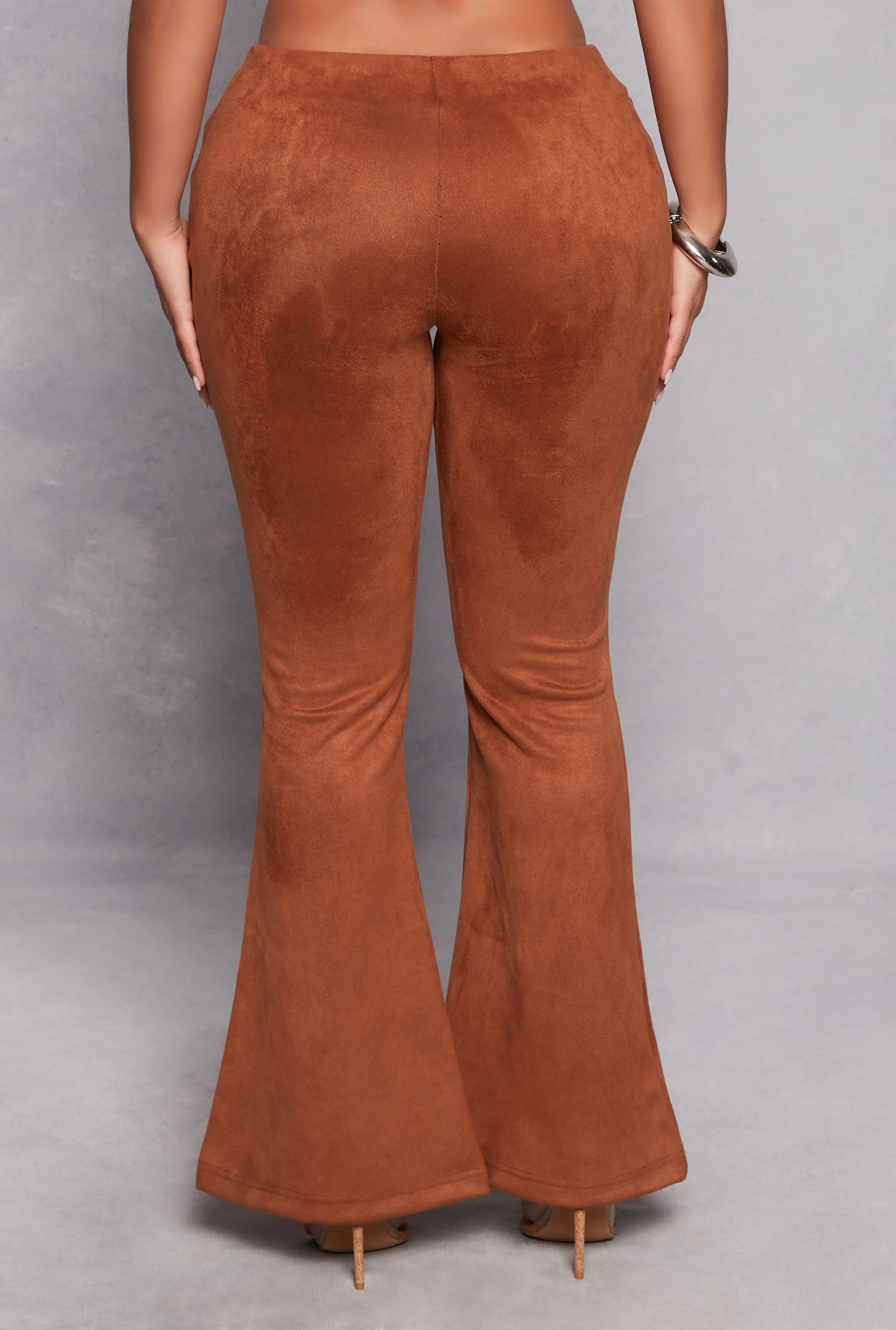 Faux Suede Lace Up Flare Pants sold by Rainbow product image thumbnail 3