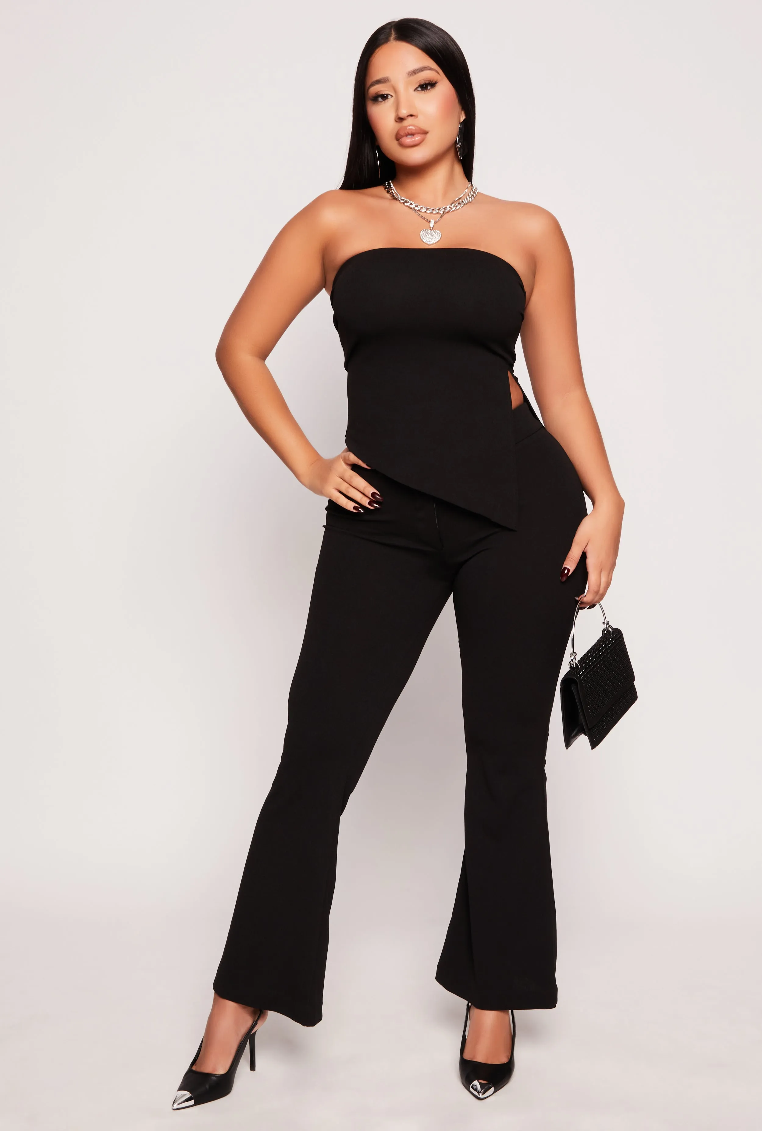 Asymmetrical Side Slit Tube Top sold by Rainbow product image thumbnail 2