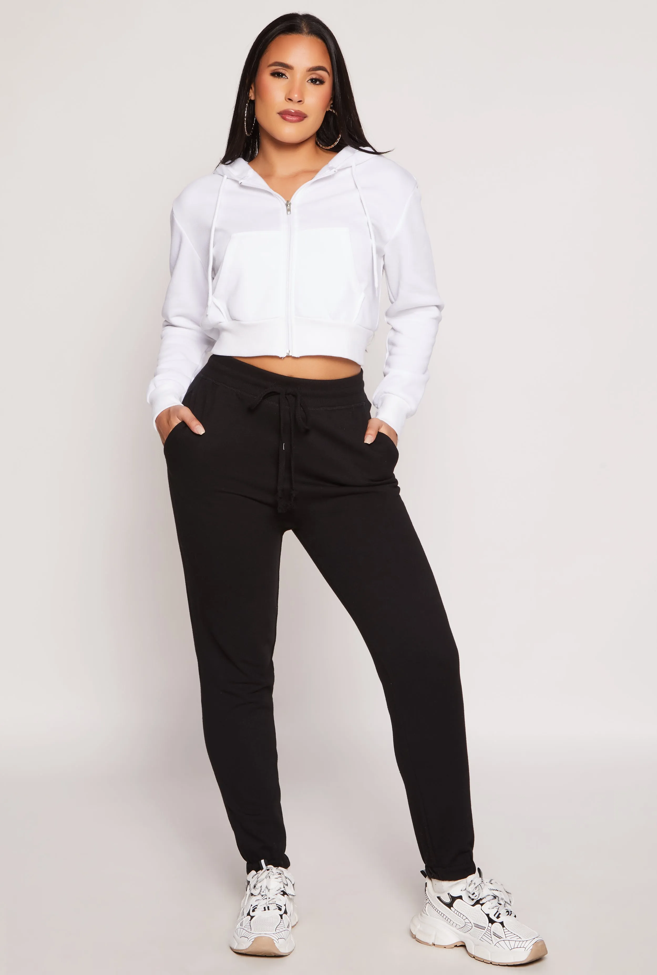 Fleece Zip Front Cropped Hoodie sold by Rainbow product image thumbnail 2