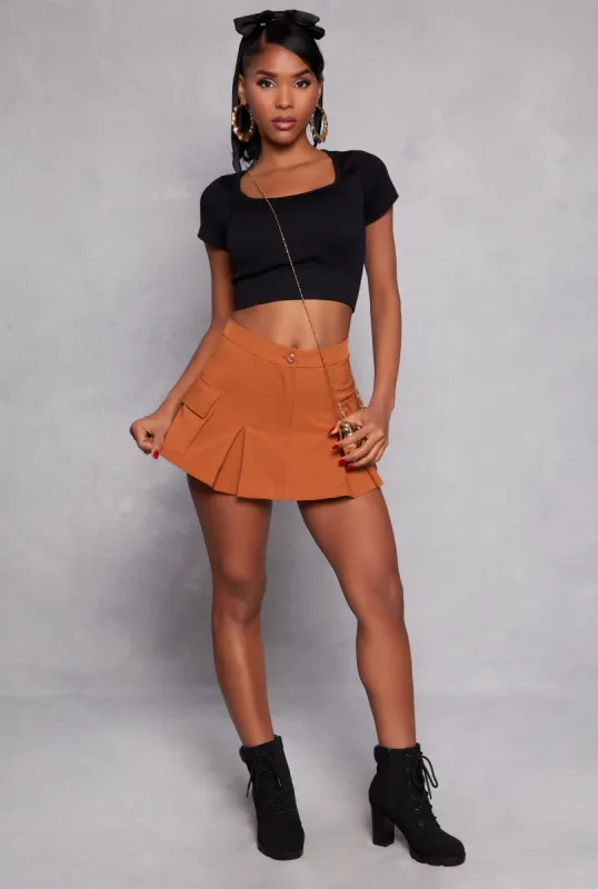 Haute Monde Cargo Pleated Skirt sold by Rainbow