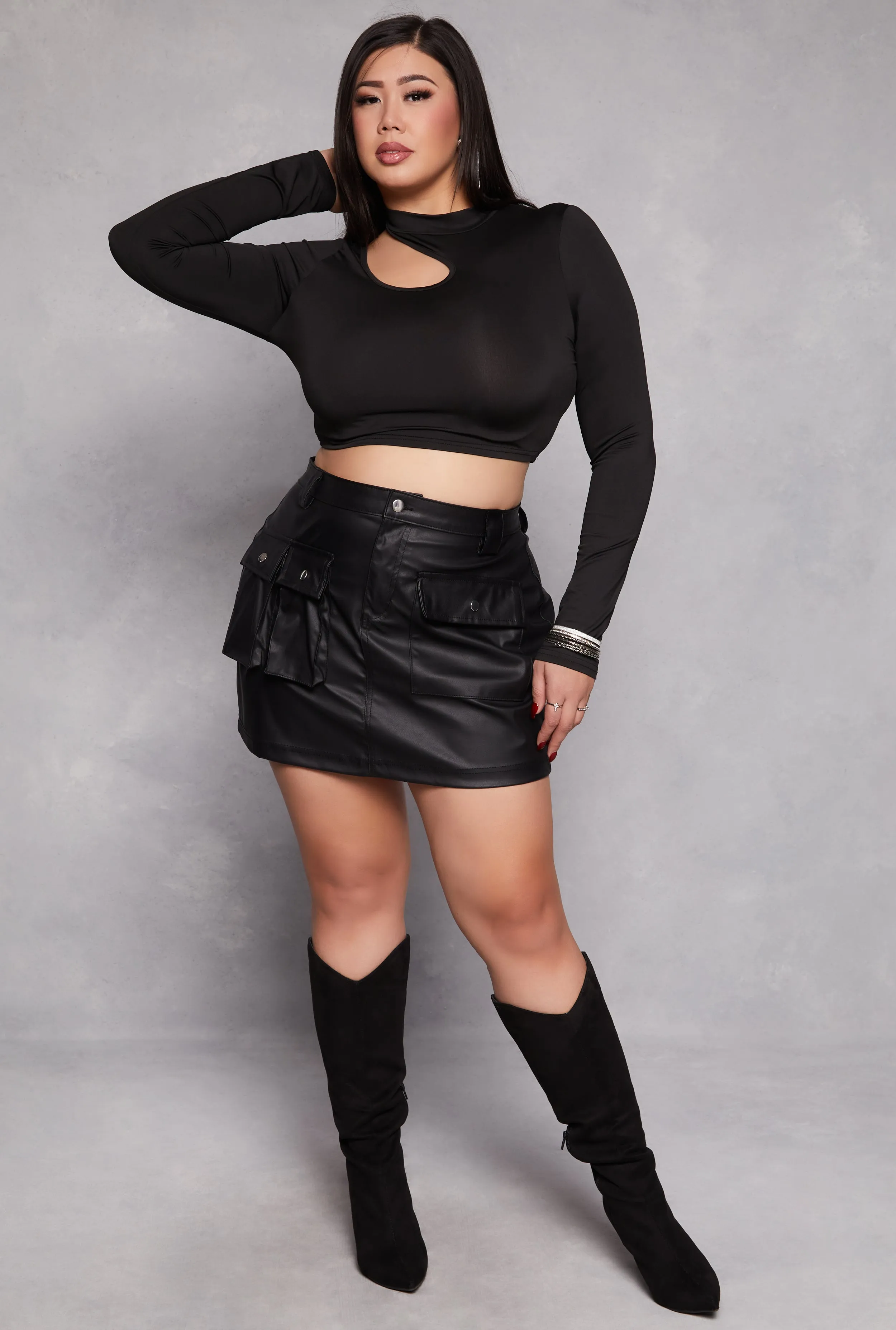 Plus Size Daisy Asymmetrical Cut Out Crop Top sold by Rainbow product image thumbnail 2