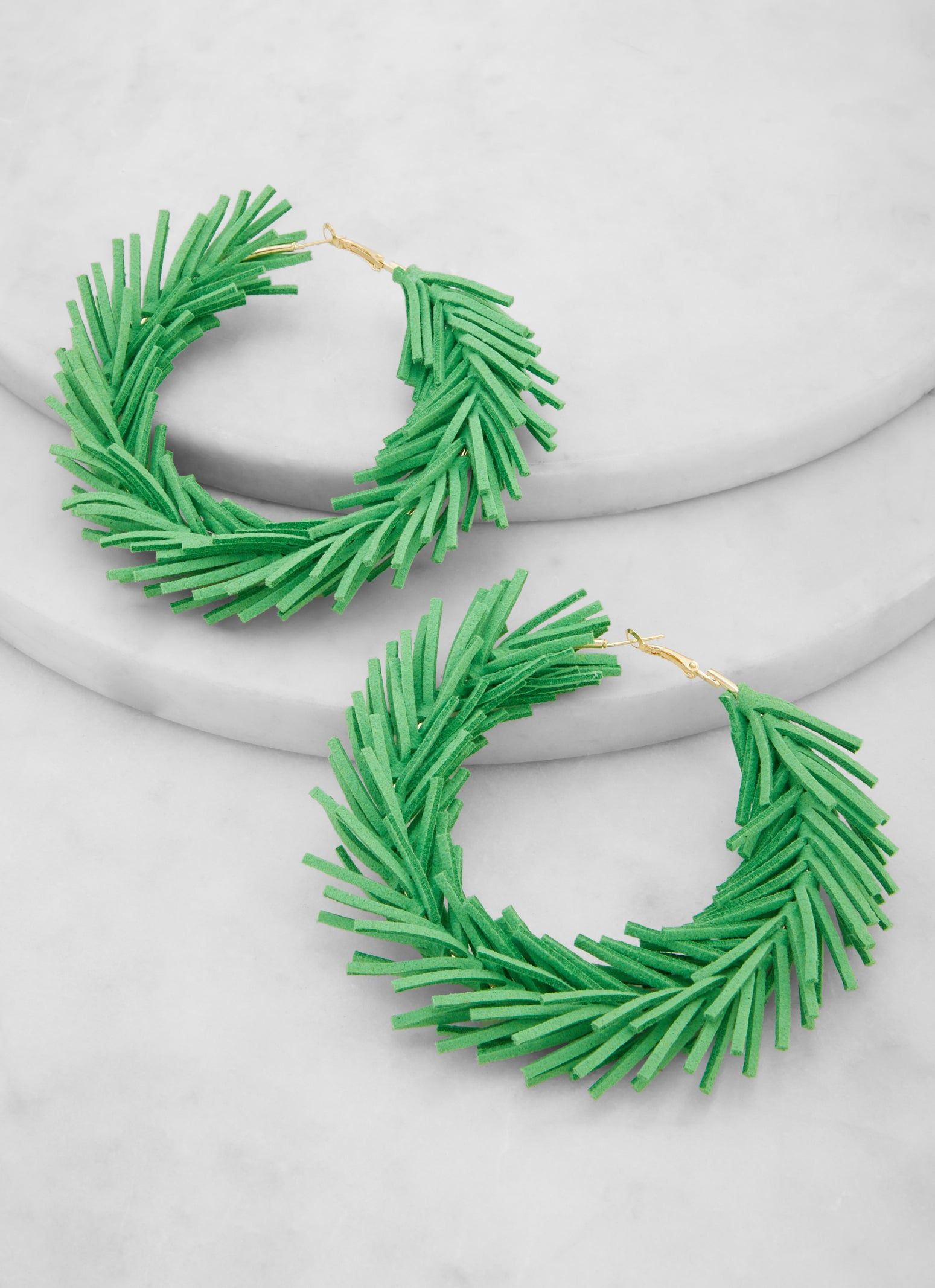 Faux Suede Fringed Hoop Earrings sold by Rainbow product image thumbnail 2