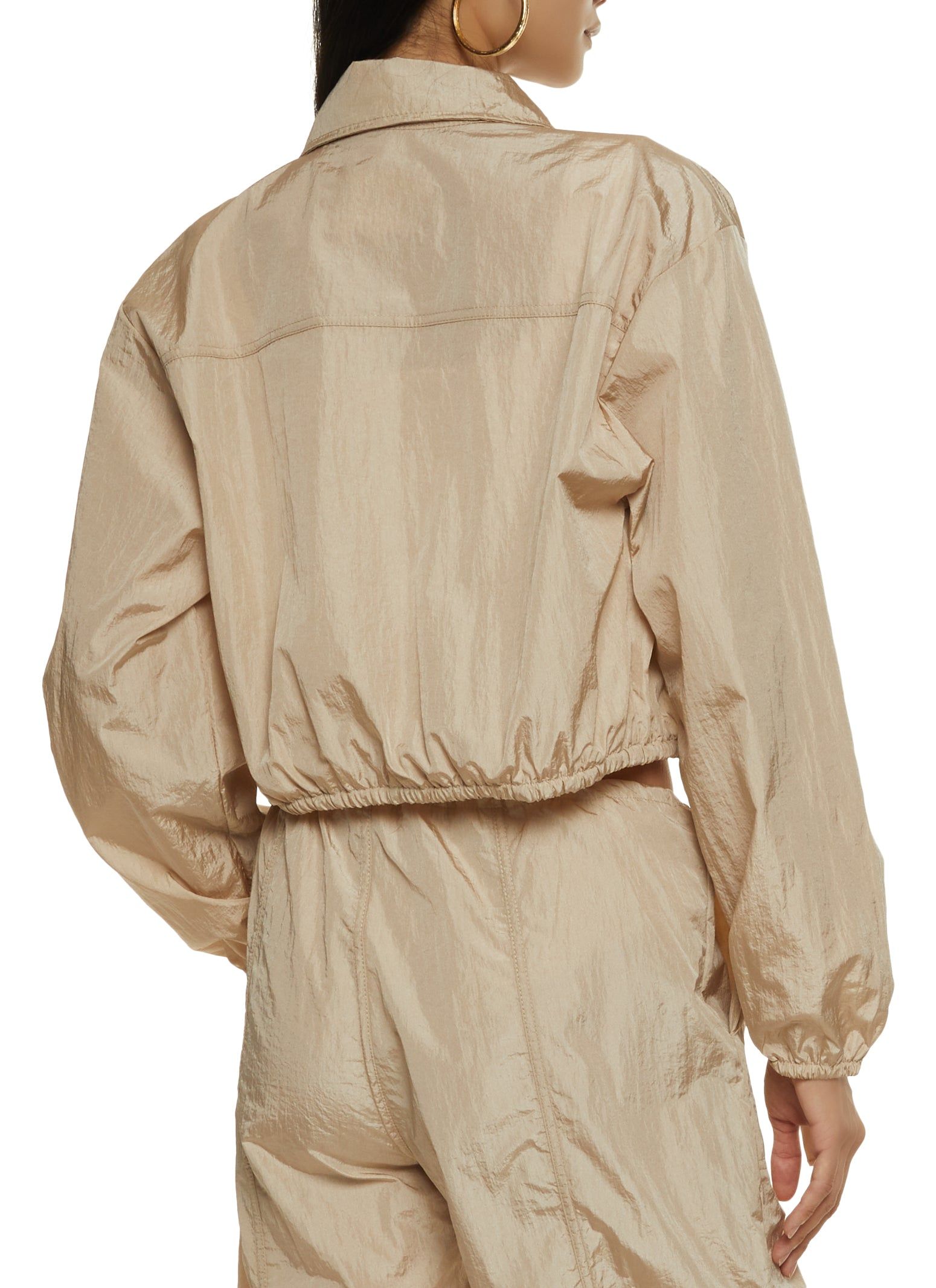 Nylon Snap Button Front Windbreaker Jacket sold by Rainbow product image thumbnail 5