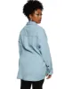 Plus Size Contrast Zip Front Denim Shirt sold by Rainbow
