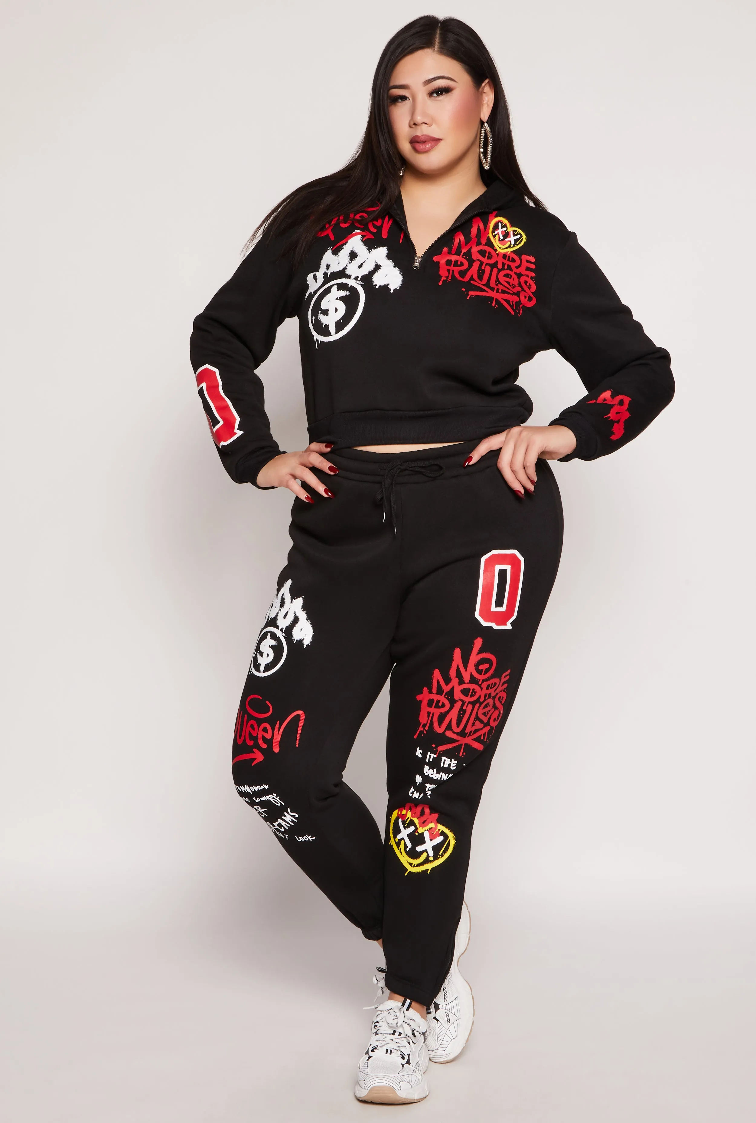 Plus Size Graffiti Print Sweatpants sold by Rainbow