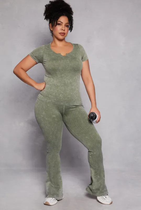 Plus Size Acid Wash Seamless Pants sold by Rainbow