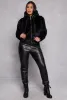 Faux Fur Zip Front Hooded Jacket sold by Rainbow