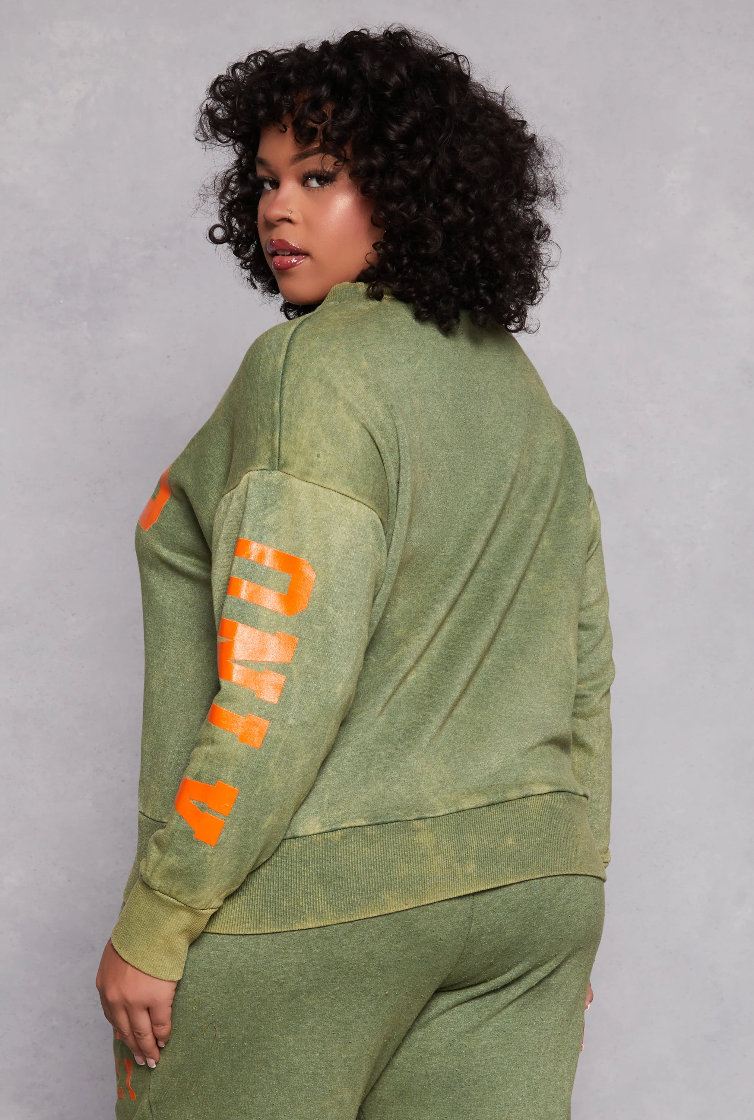 Plus Size Acid Wash Good Vibes Only Sweatshirt sold by Rainbow product image thumbnail 3