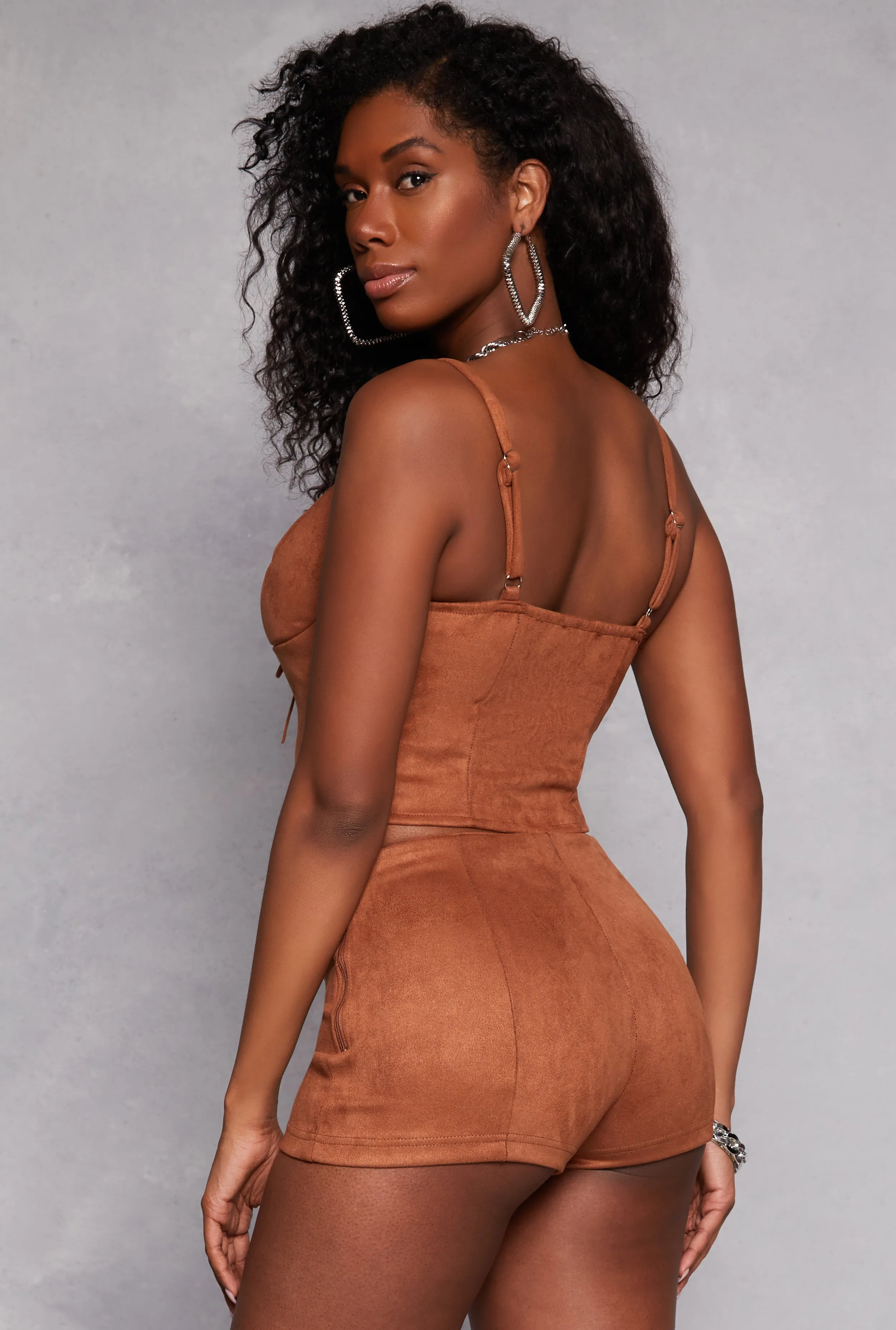 Faux Suede Lace Up Bustier Top sold by Rainbow product image thumbnail 3