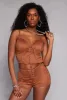 Faux Suede Lace Up Bustier Top sold by Rainbow
