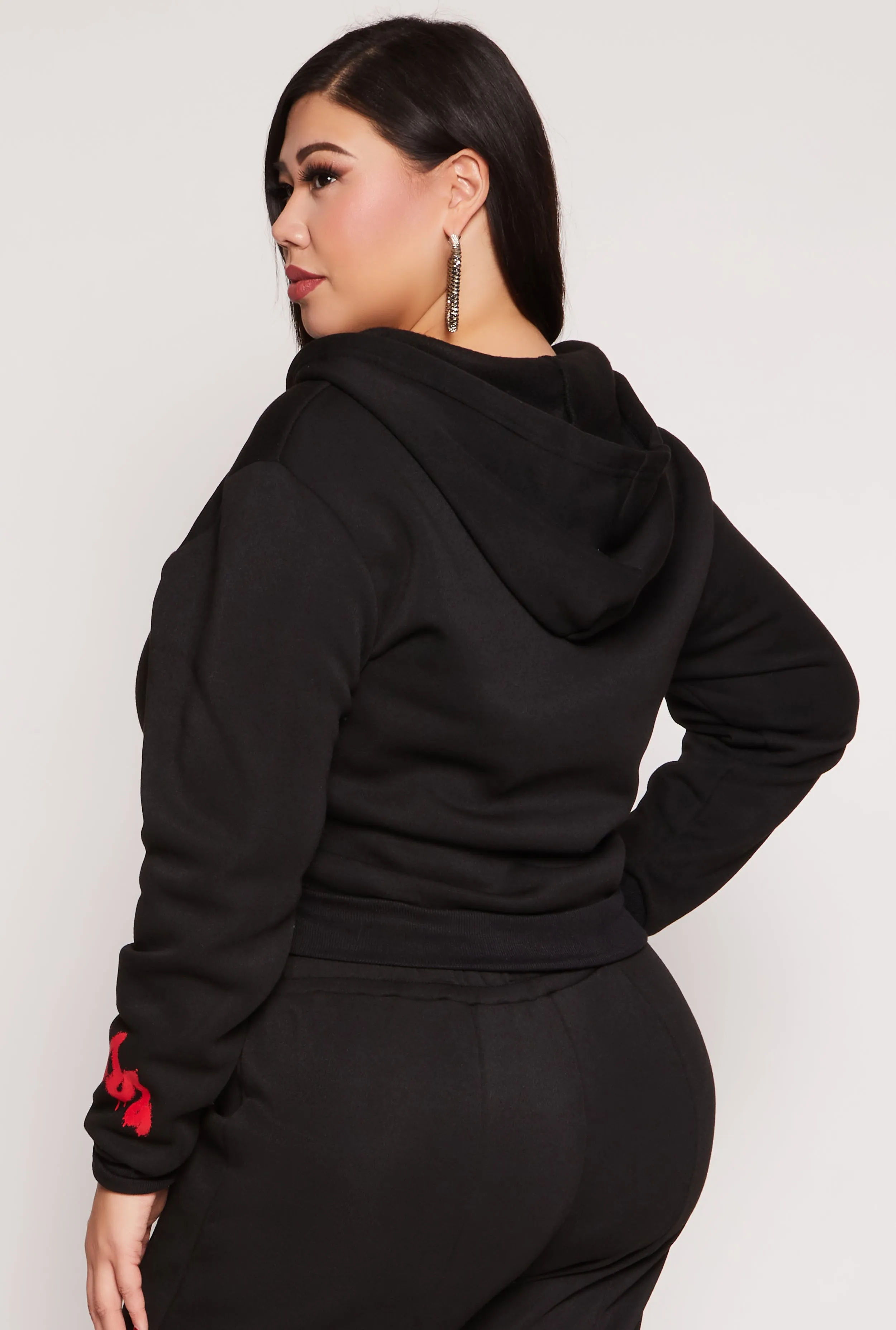 Plus Size Graffiti Print Half Zip Hoodie sold by Rainbow product image thumbnail 3