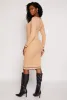 Contrast Trim Button Detail Sweater Dress sold by Rainbow