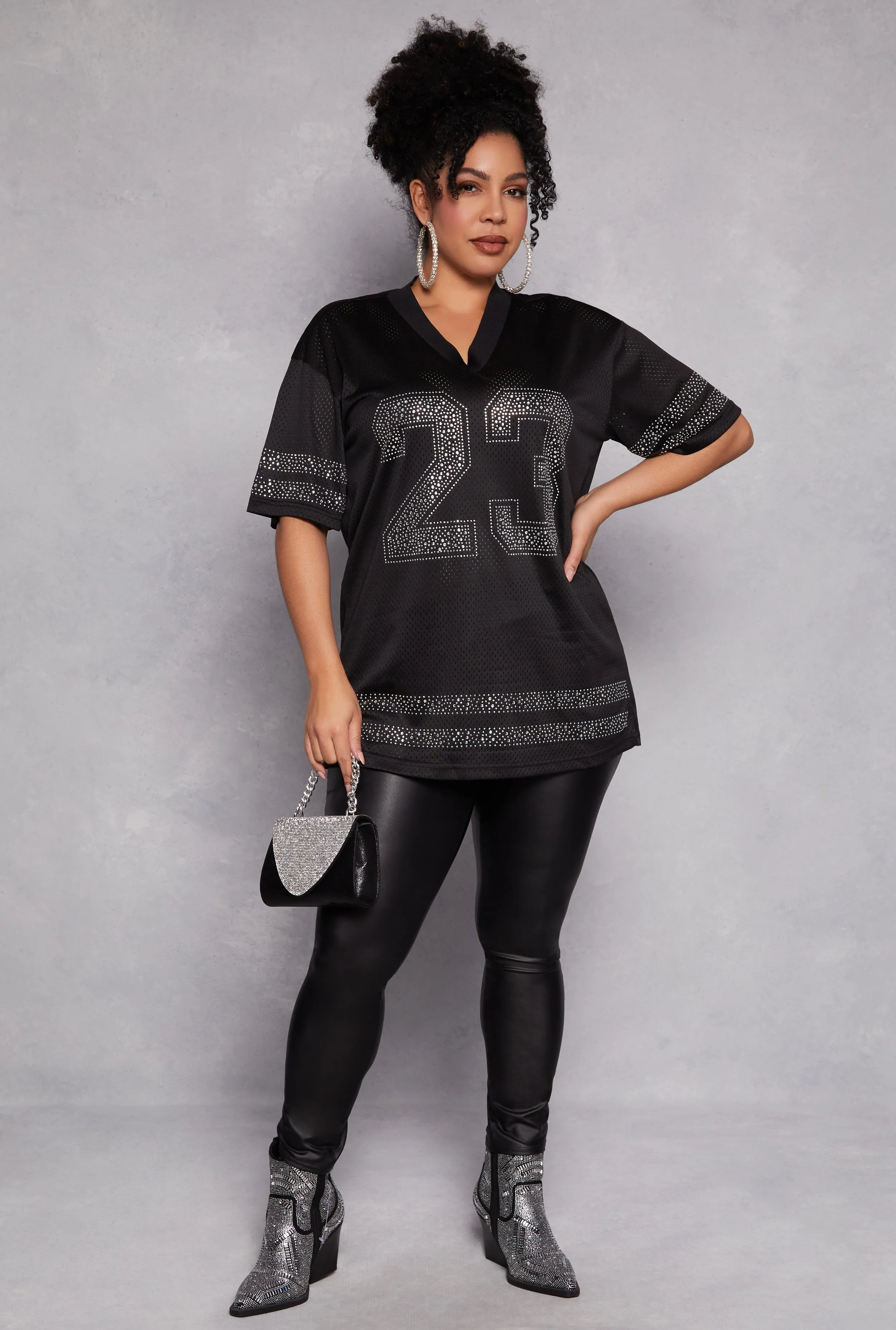 Plus Size 23 Rhinestone Jersey Top sold by Rainbow product image thumbnail 2